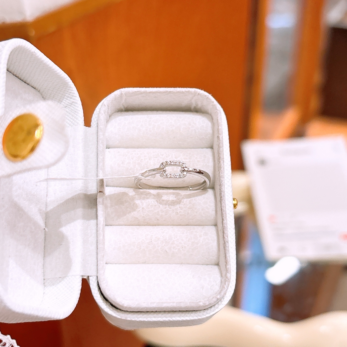 925 Silver Ring Light Luxury Wedding Favor Gold