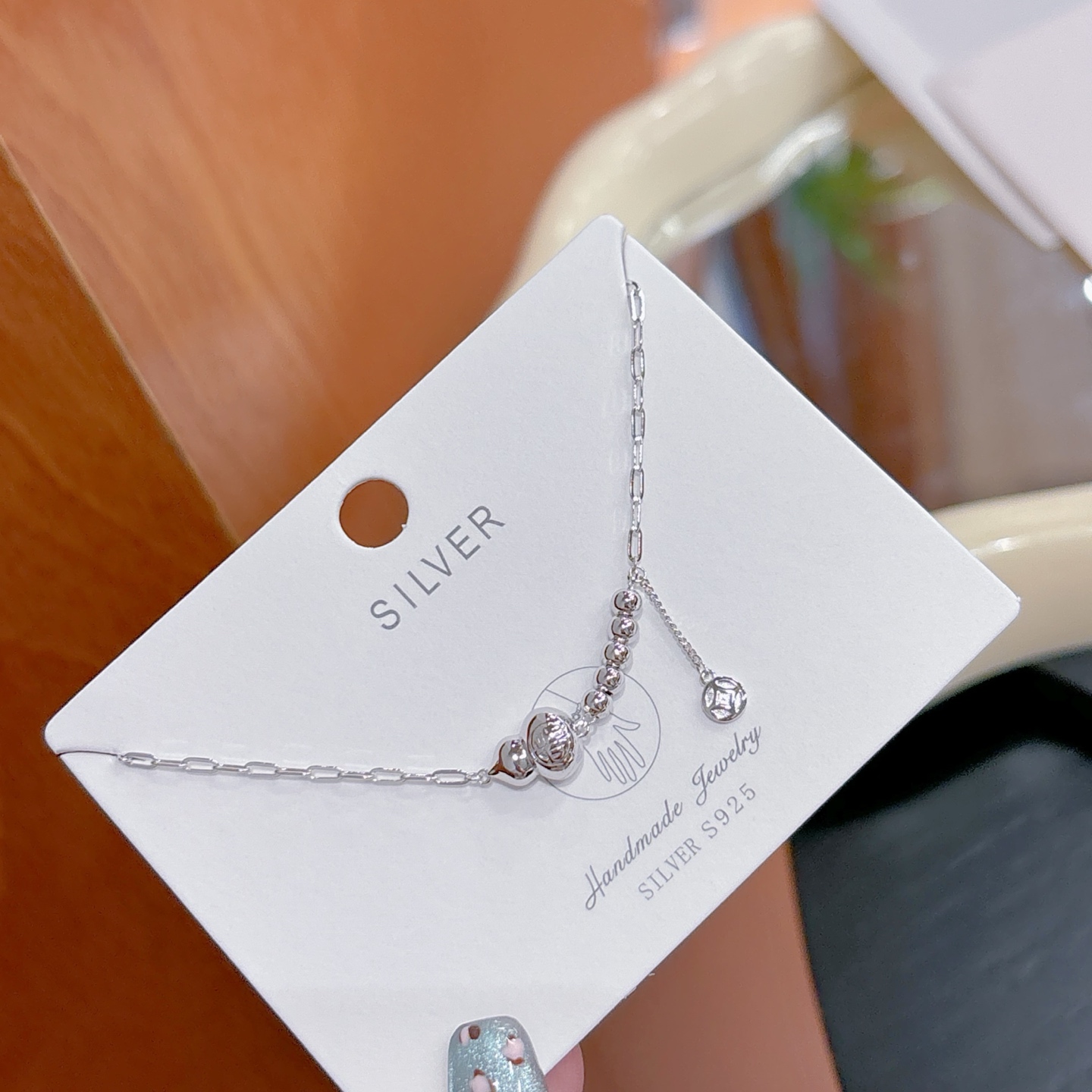 可愛い低アレルギー銀ブレスレットシルバー 日常使い