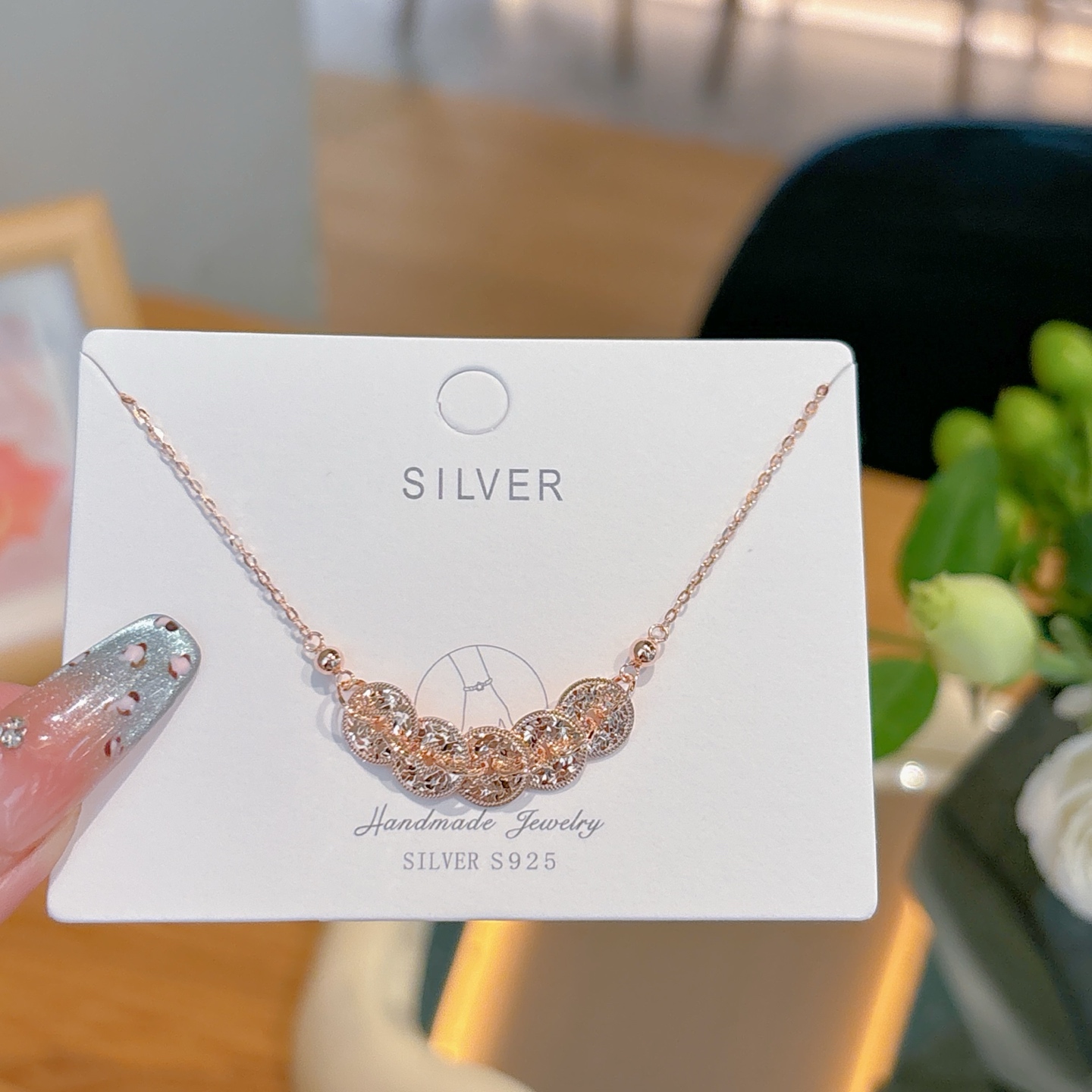 925 Silver Bracelet Light Luxury Wedding Favor Gold