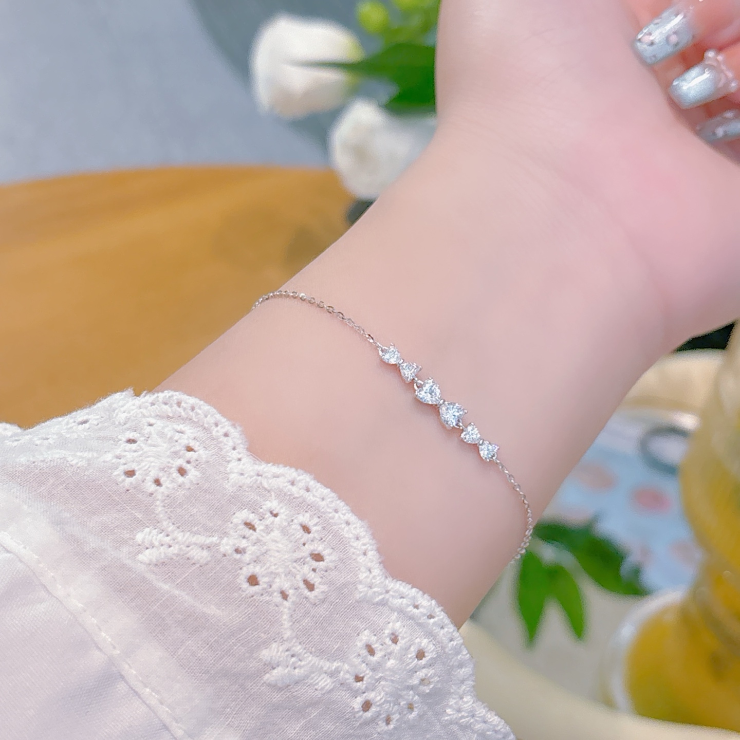 High Polish Silver Bracelet Dainty Mother's Day Silver