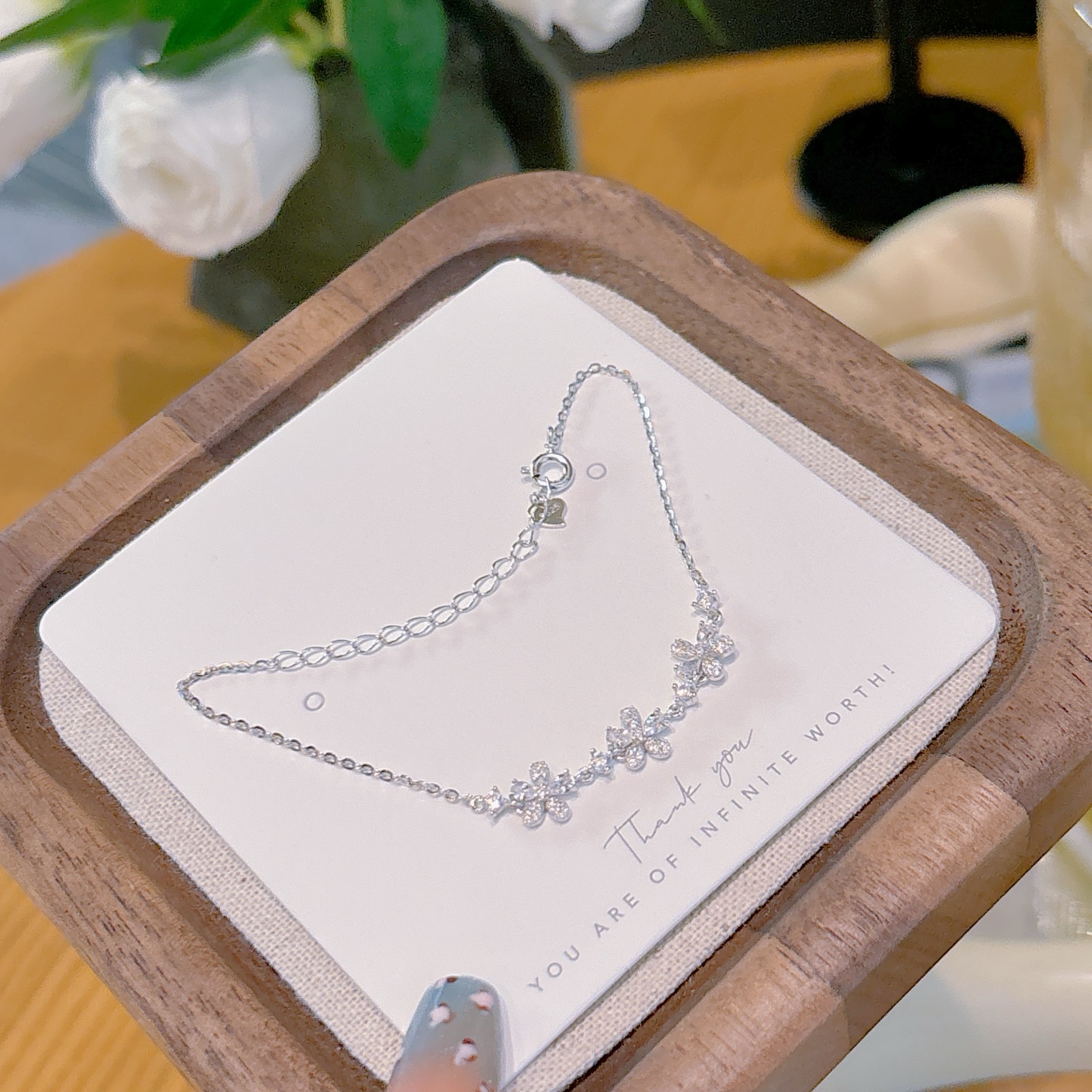 Solid Silver Bracelet Light Luxury Father's Day Gold