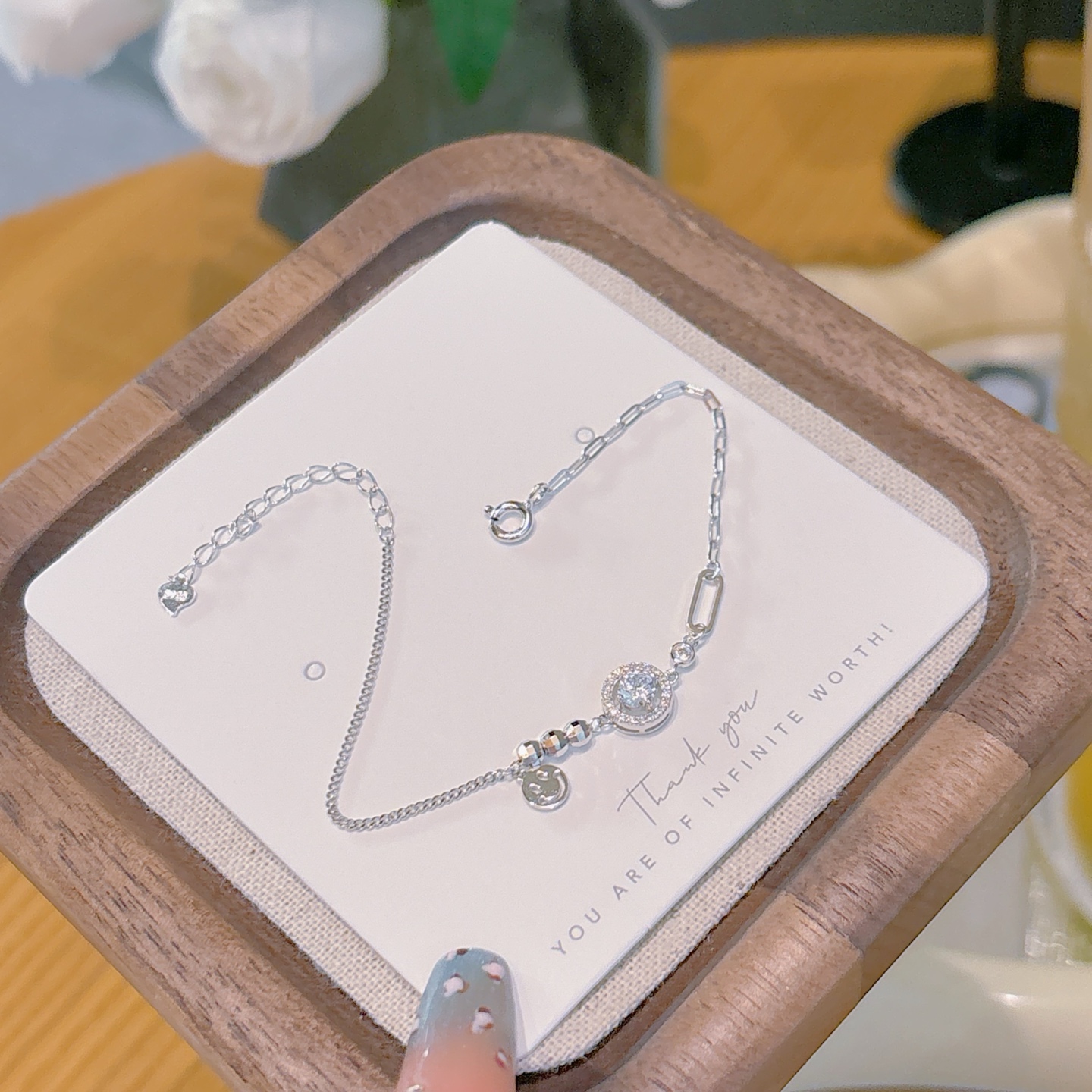 Solid Silver Bracelet Precision Gift for Her Gold