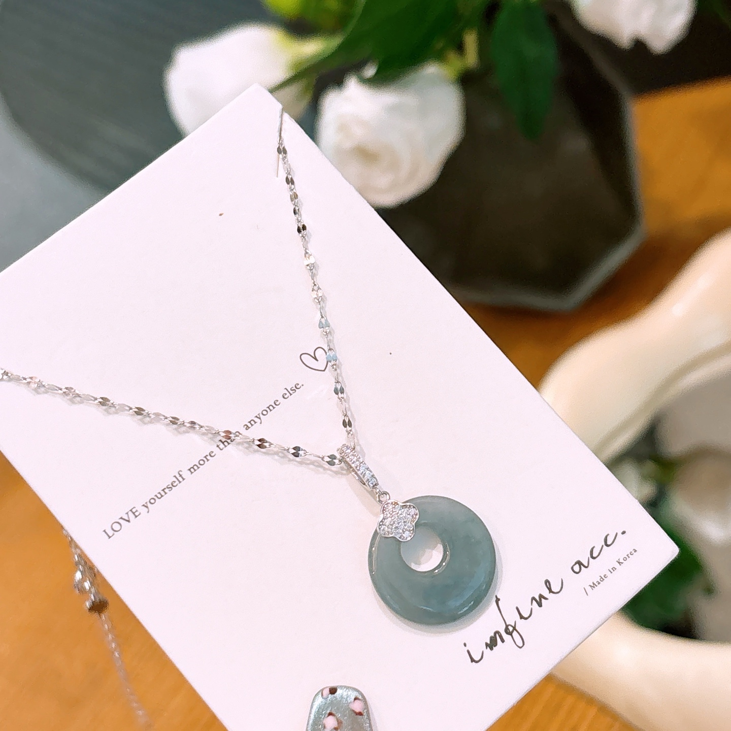 925 Silver Jadeite Necklace Gentle Mother's Birthday Gold