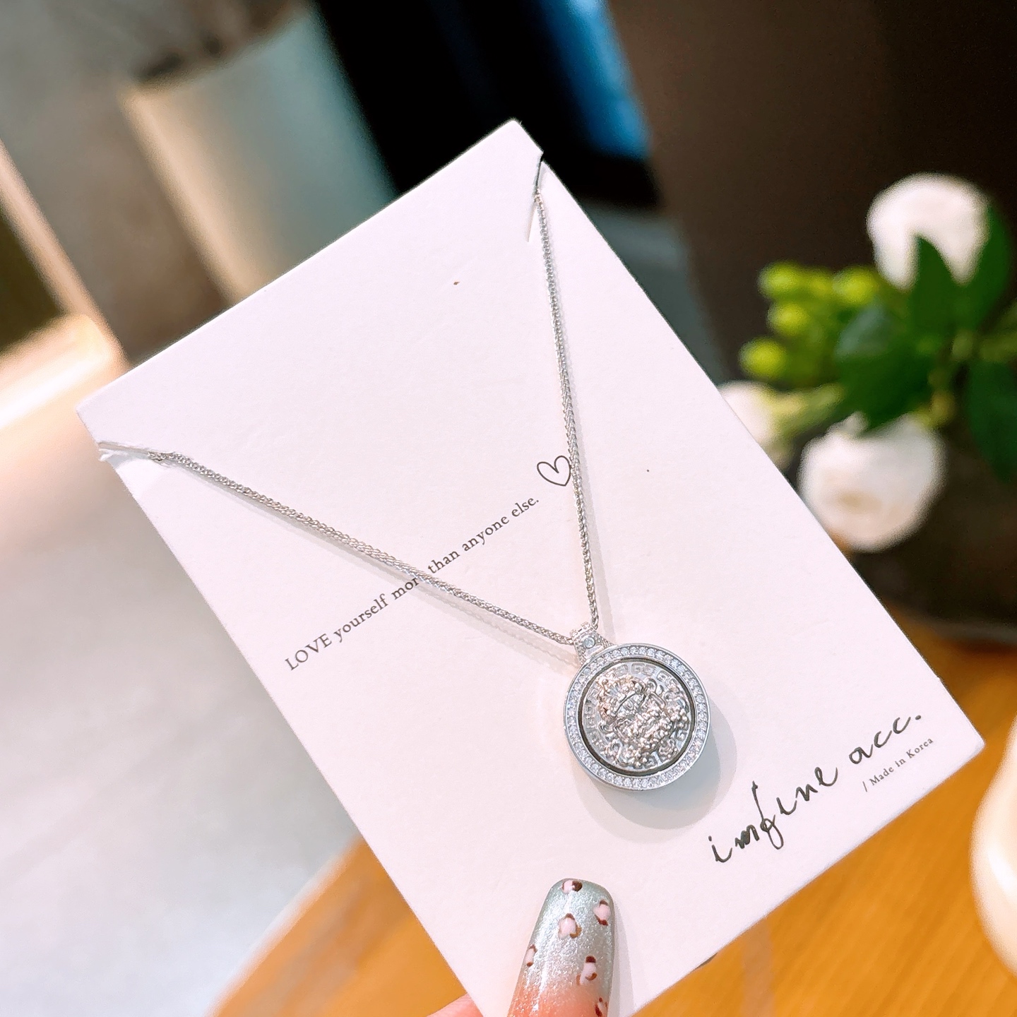 Solid Silver Necklace Delicate Self-love Silver