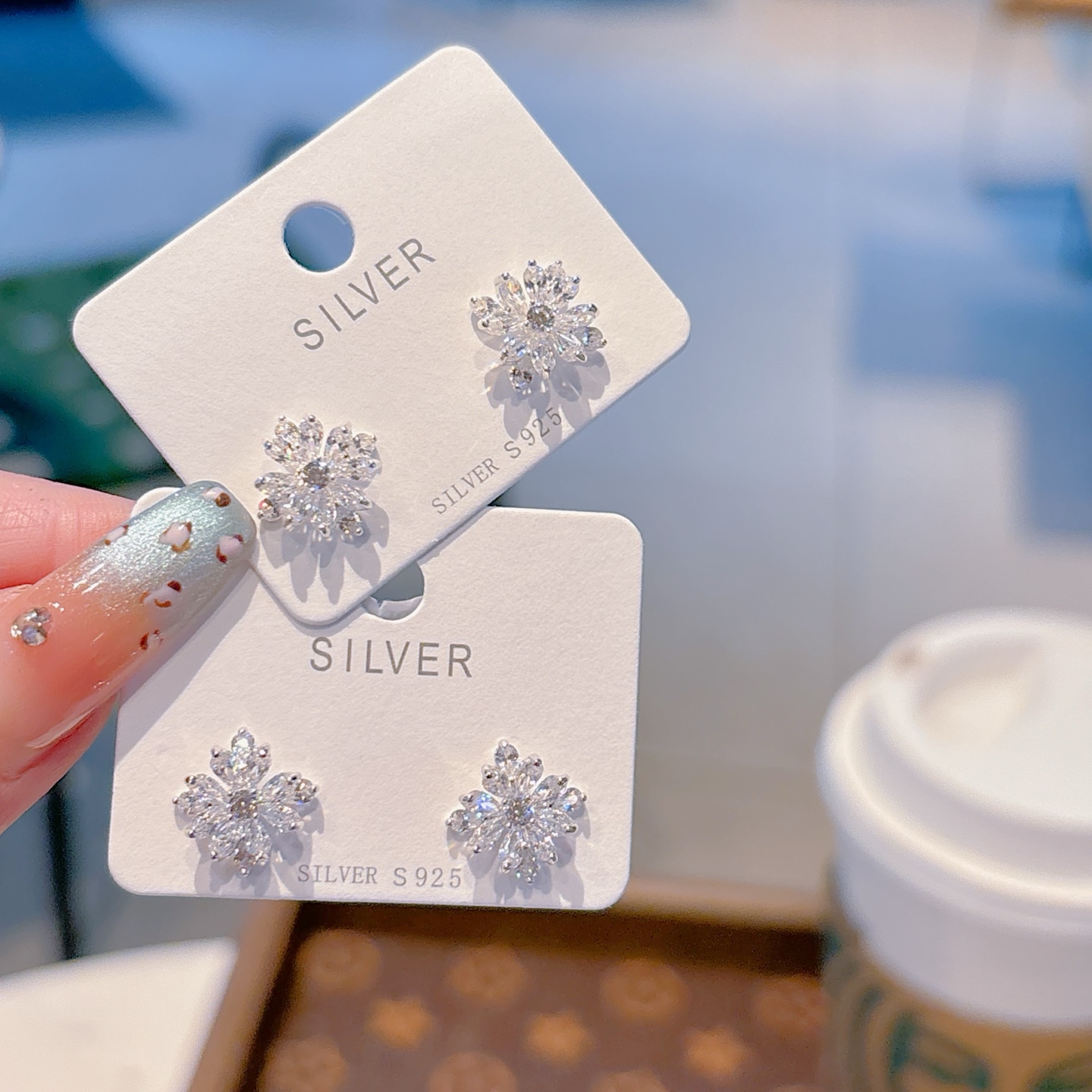 Nickelfreies Silber Ohrringe Präzision Muttertag Gold