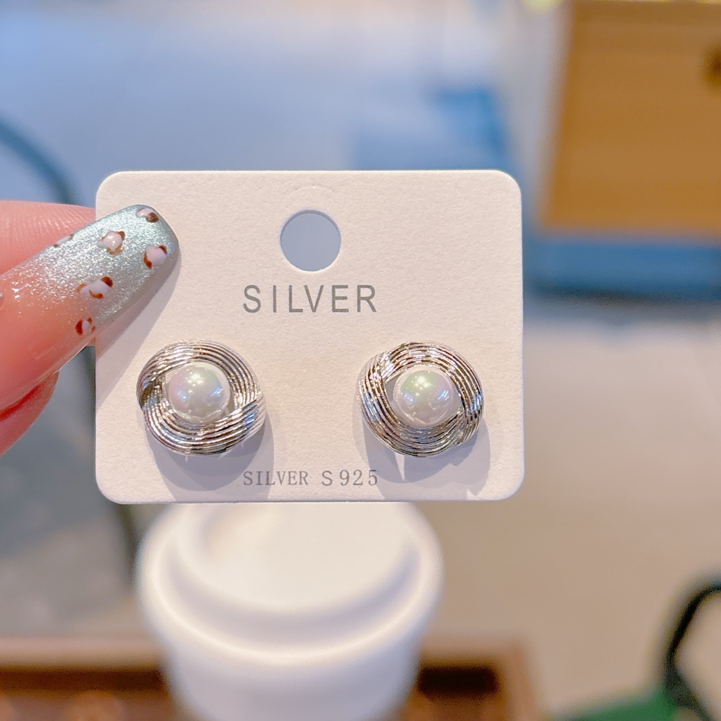 High Polish Silver Earrings Ins Style Wedding Silver