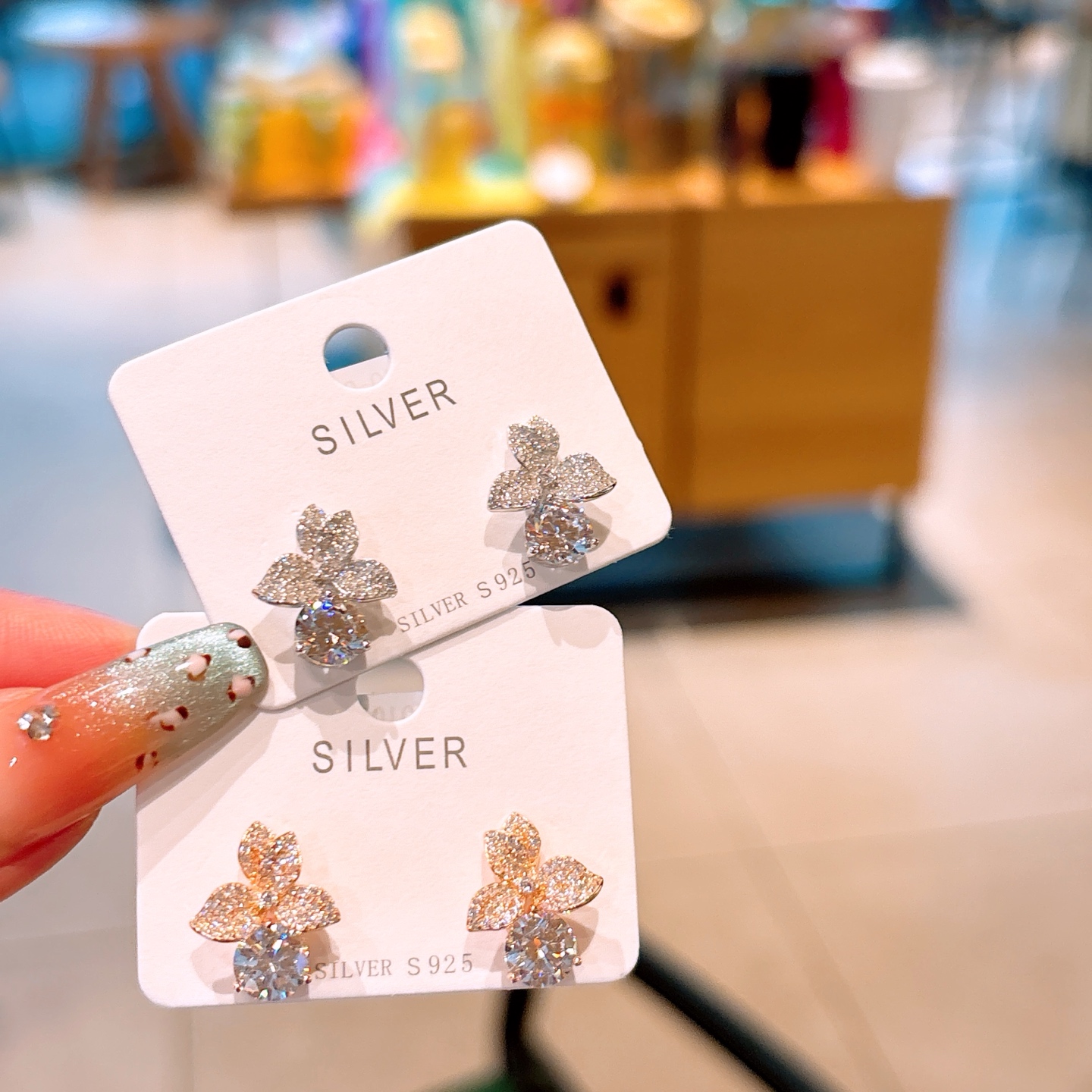 925 Silver Earrings Soft Confession Gold