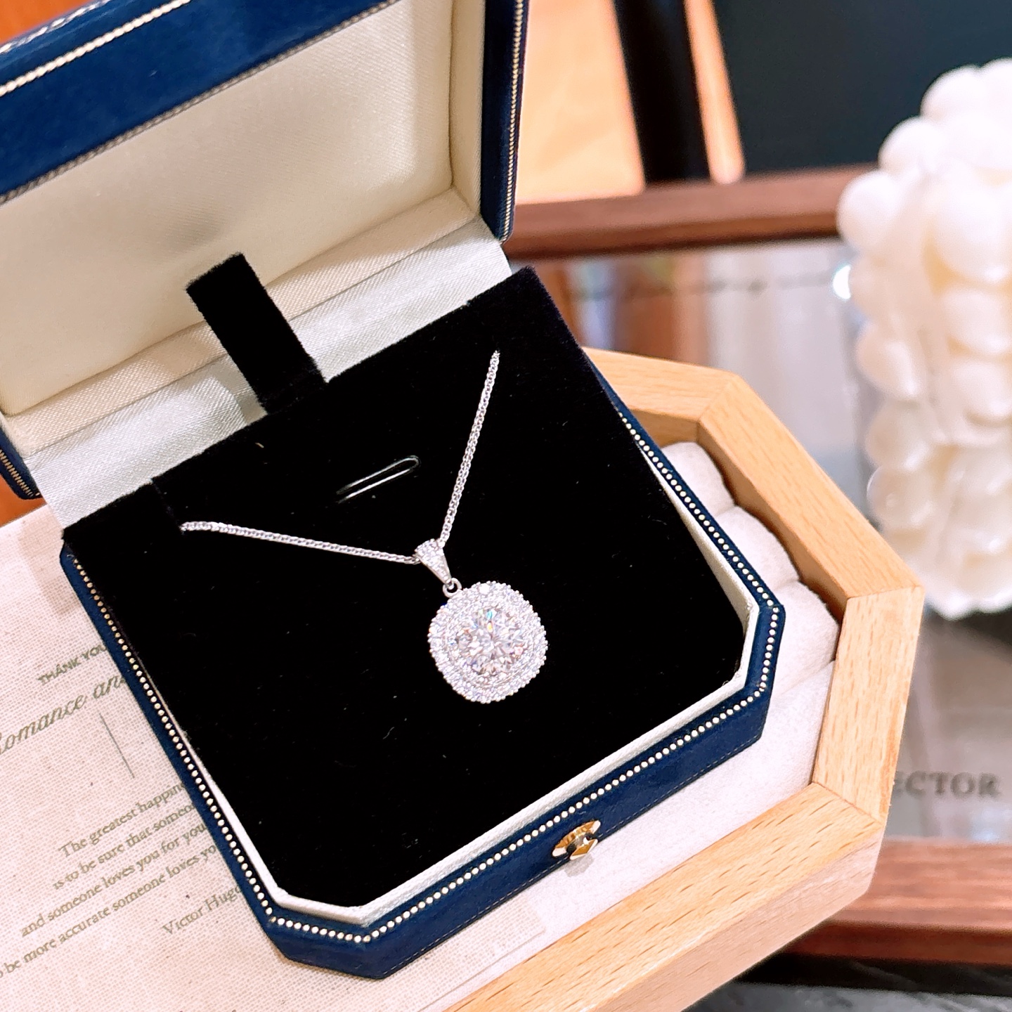 Hypoallergenes Silber Moissanit Kette Sanft Geschenk für sie Gold