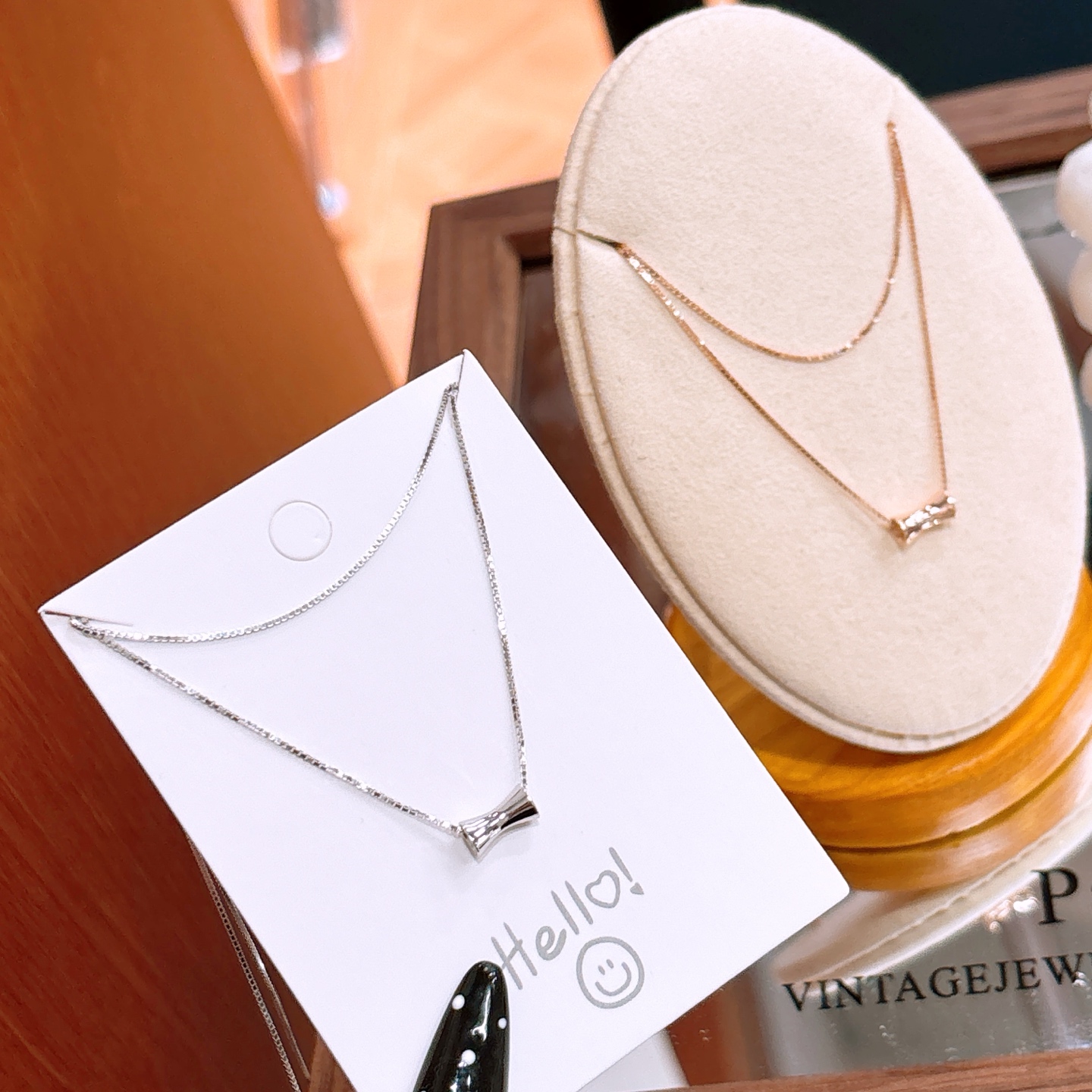 High Polish Silver Necklace Girly Valentine's Day Gold