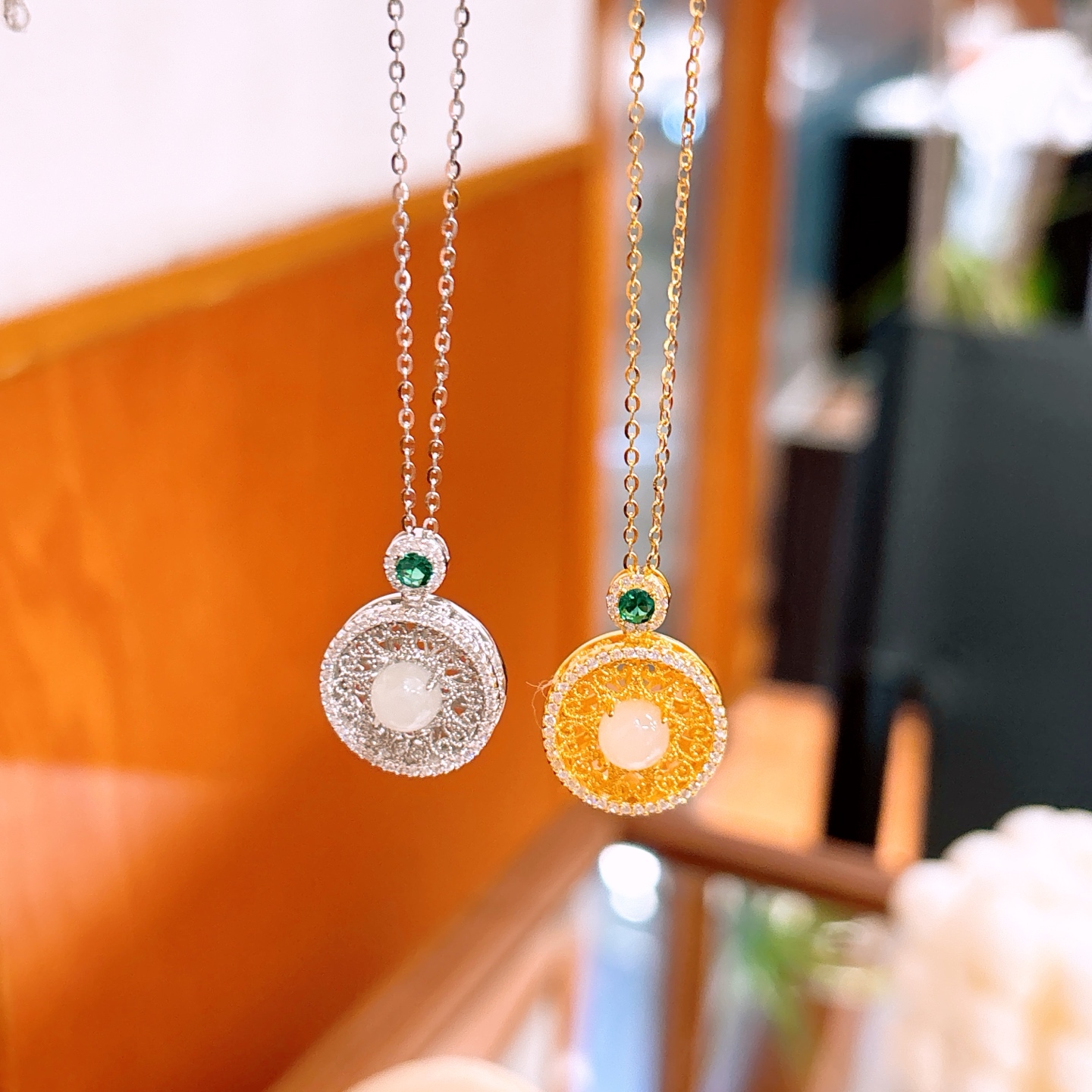 Hypoallergenic Silver Hetian Jade Necklace French Self-love Silver