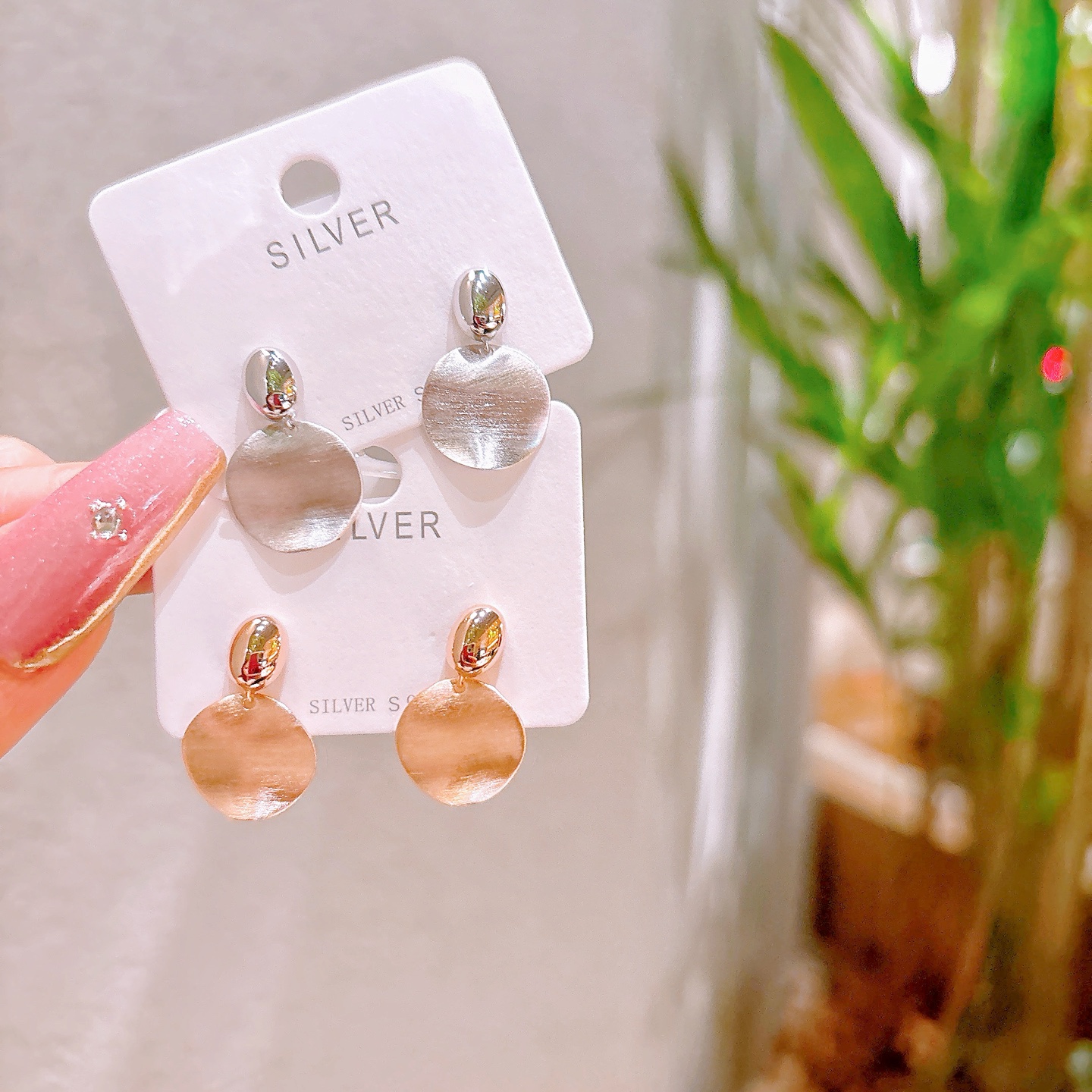 Solid Silver Earrings Elegant Annual Party Gold