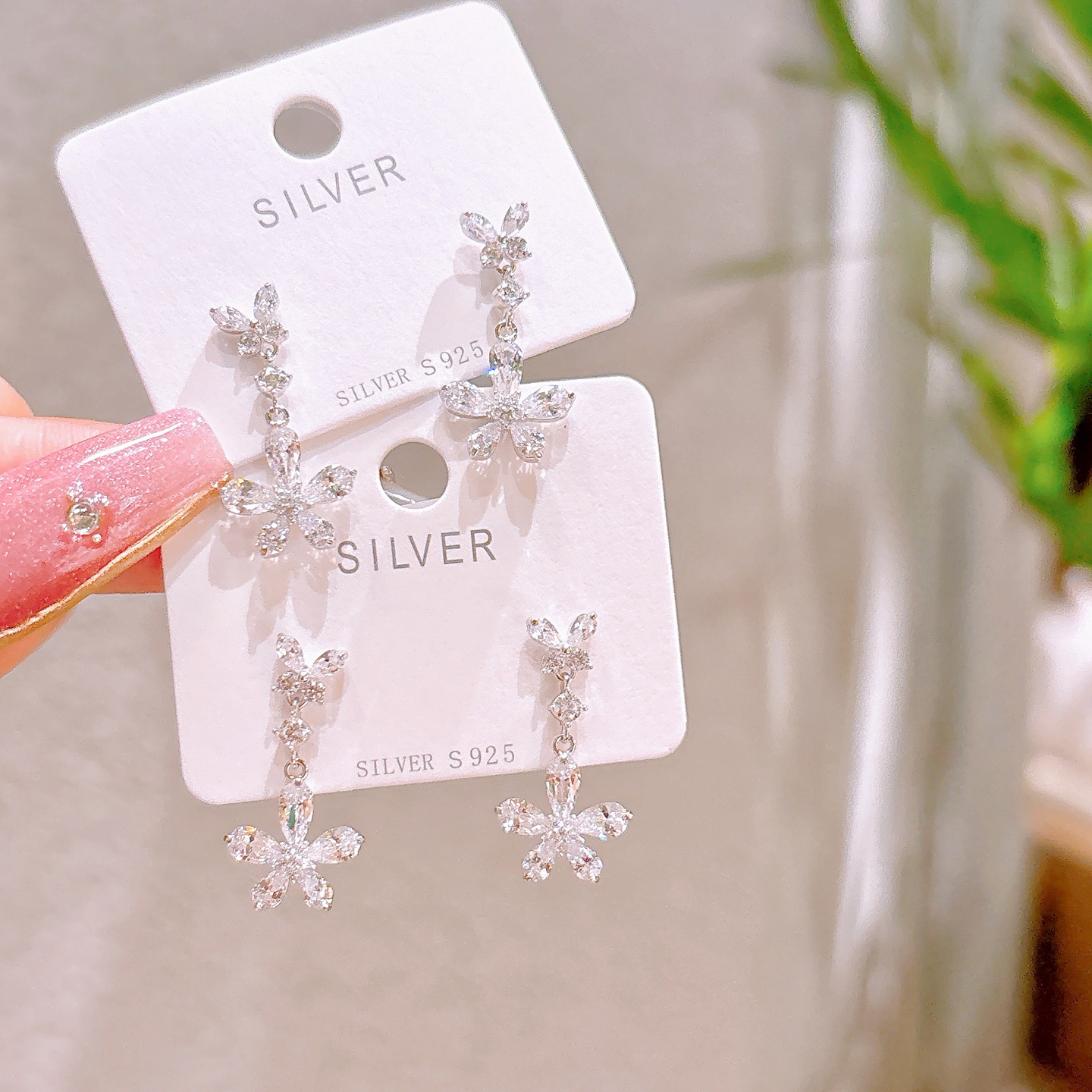 S925 Sterling Silver Earrings Girly Annual Party Gold