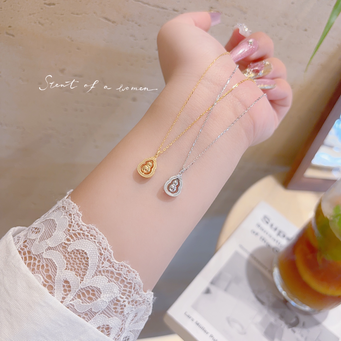 925 Silver Necklace Sweet Wedding Gold