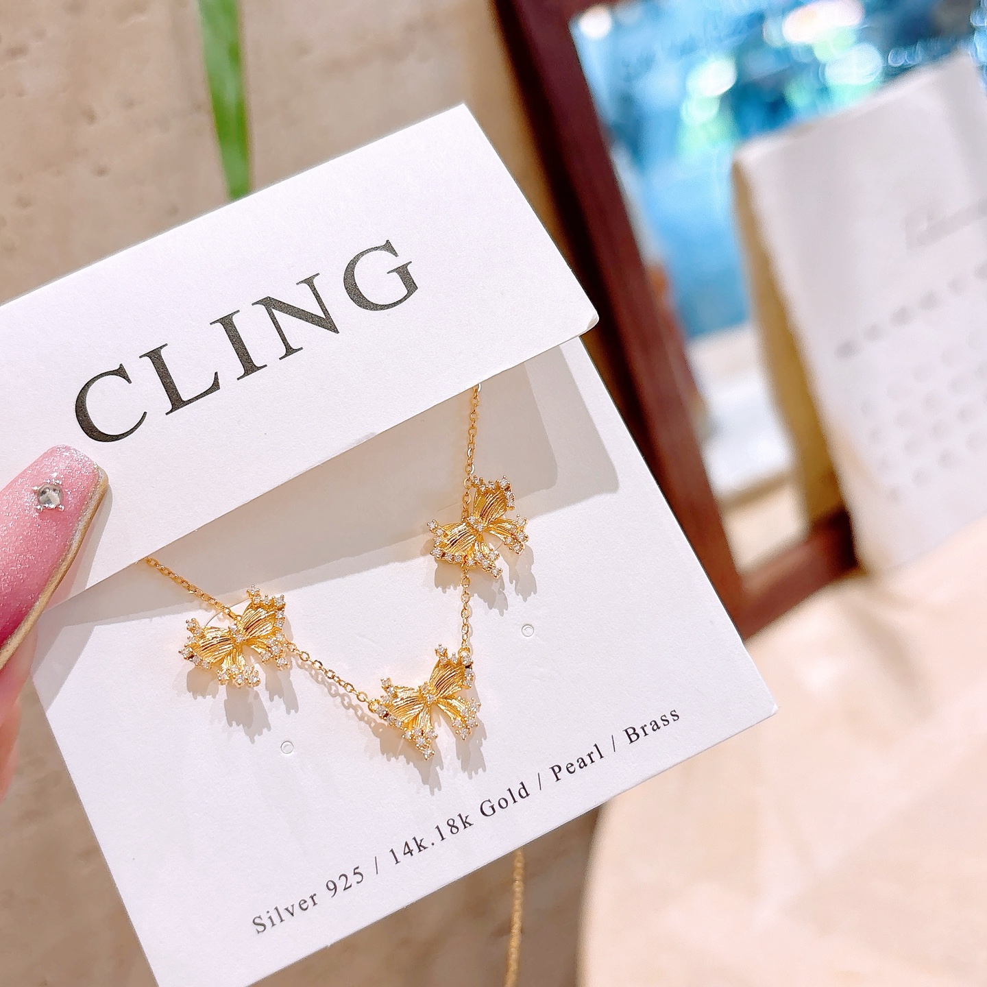 High Polish Silver Earrings & Necklace Set Korean Style Wedding Silver