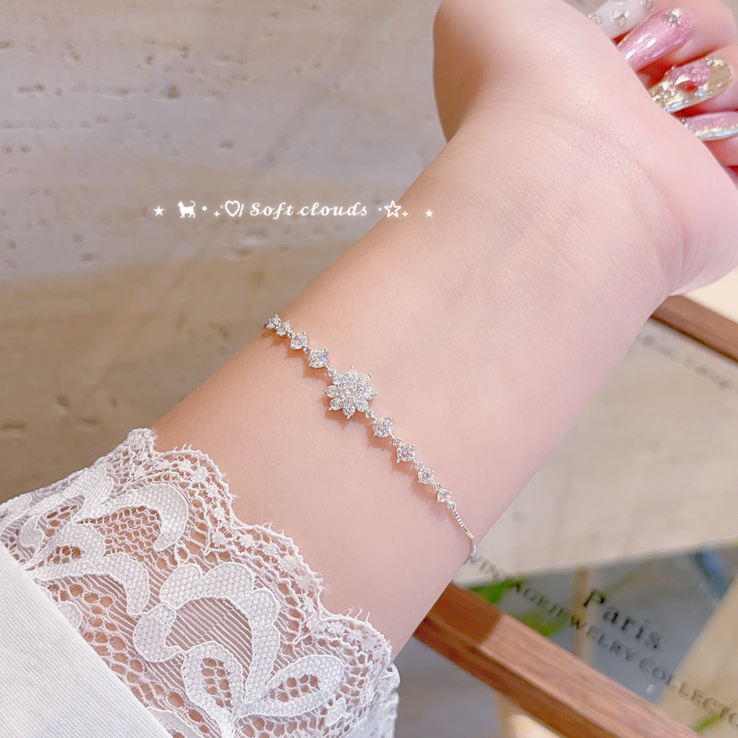 S925 Sterling Silver Moissanite Bracelet Chic Birthday Gold