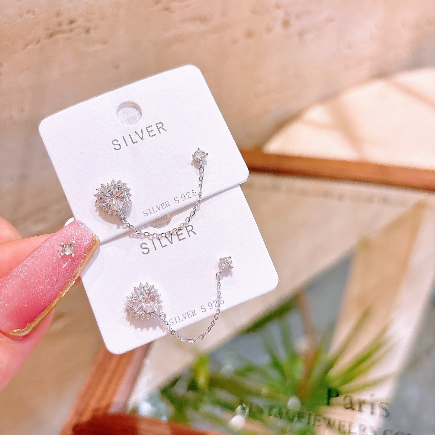 Nickelfreies Silber Ohrringe Ätherisch Geständnis Gold