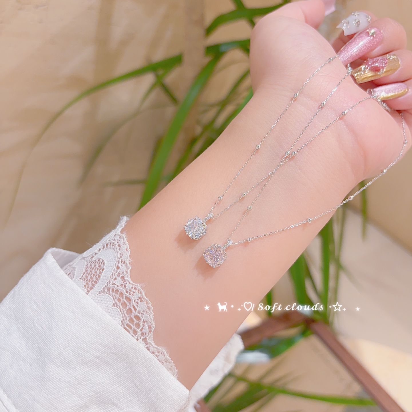 Fine Silver Necklace Light Luxury Gift for Her Silver