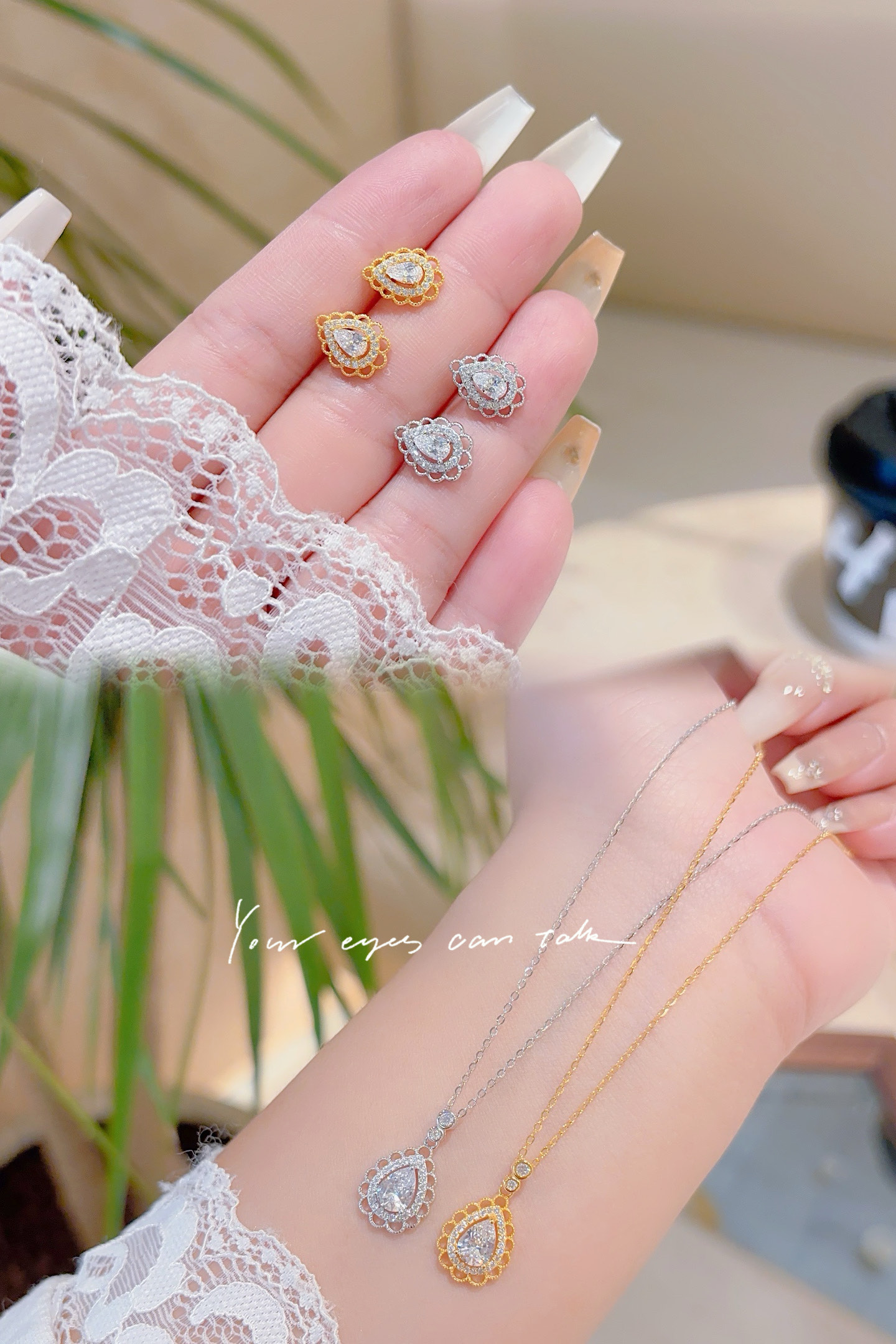 Low Allergy Silver Earrings & Necklace Set Ins Style Christmas Silver