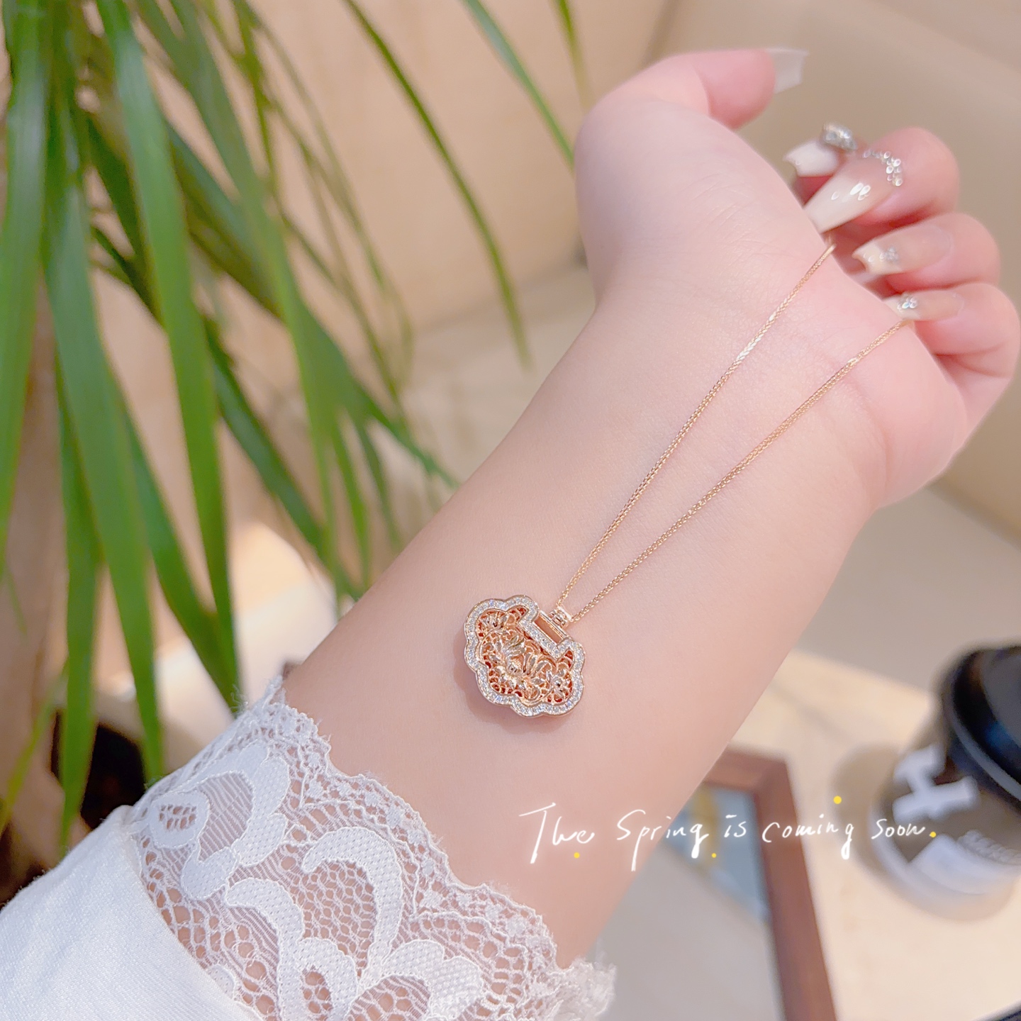 925 Silver Necklace French Teacher's Day Gold