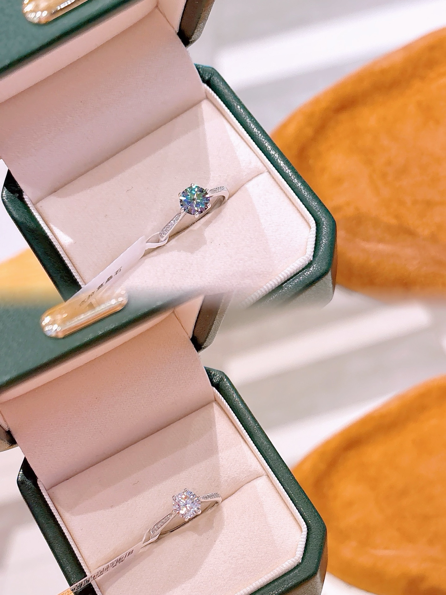 High Polish Silver Moissanite Ring Light Luxury Housewarming Silver