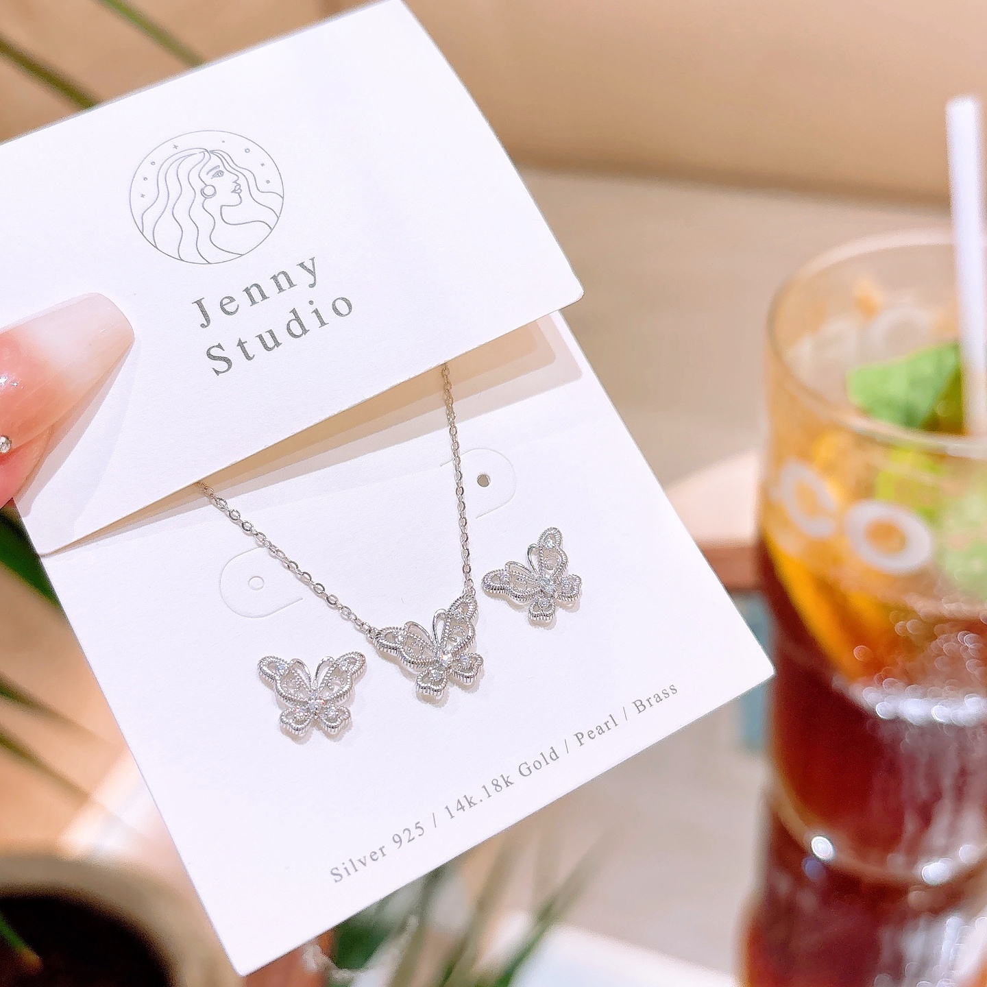 Solid Silver Earrings & Necklace Set Vintage Date Night Silver