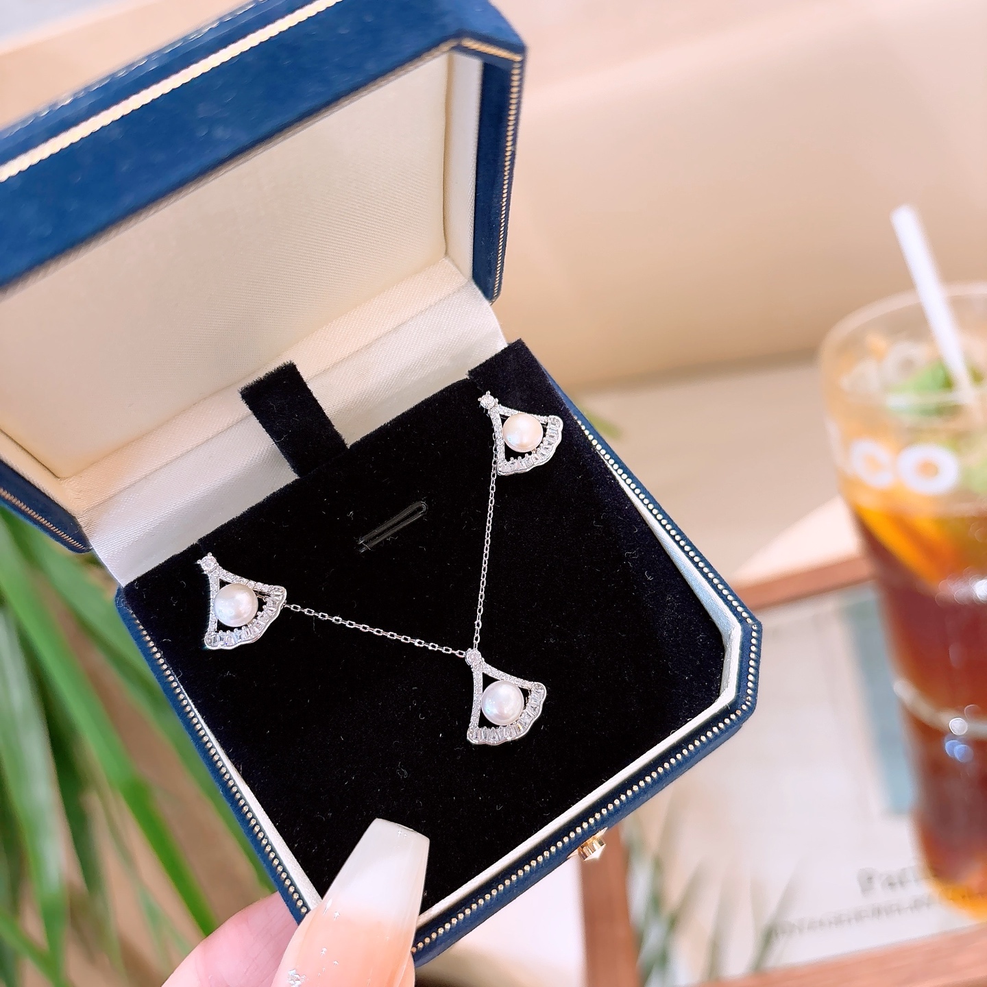 S925 Sterling Silver Earrings & Necklace Set Pure Bestie Gift Gold