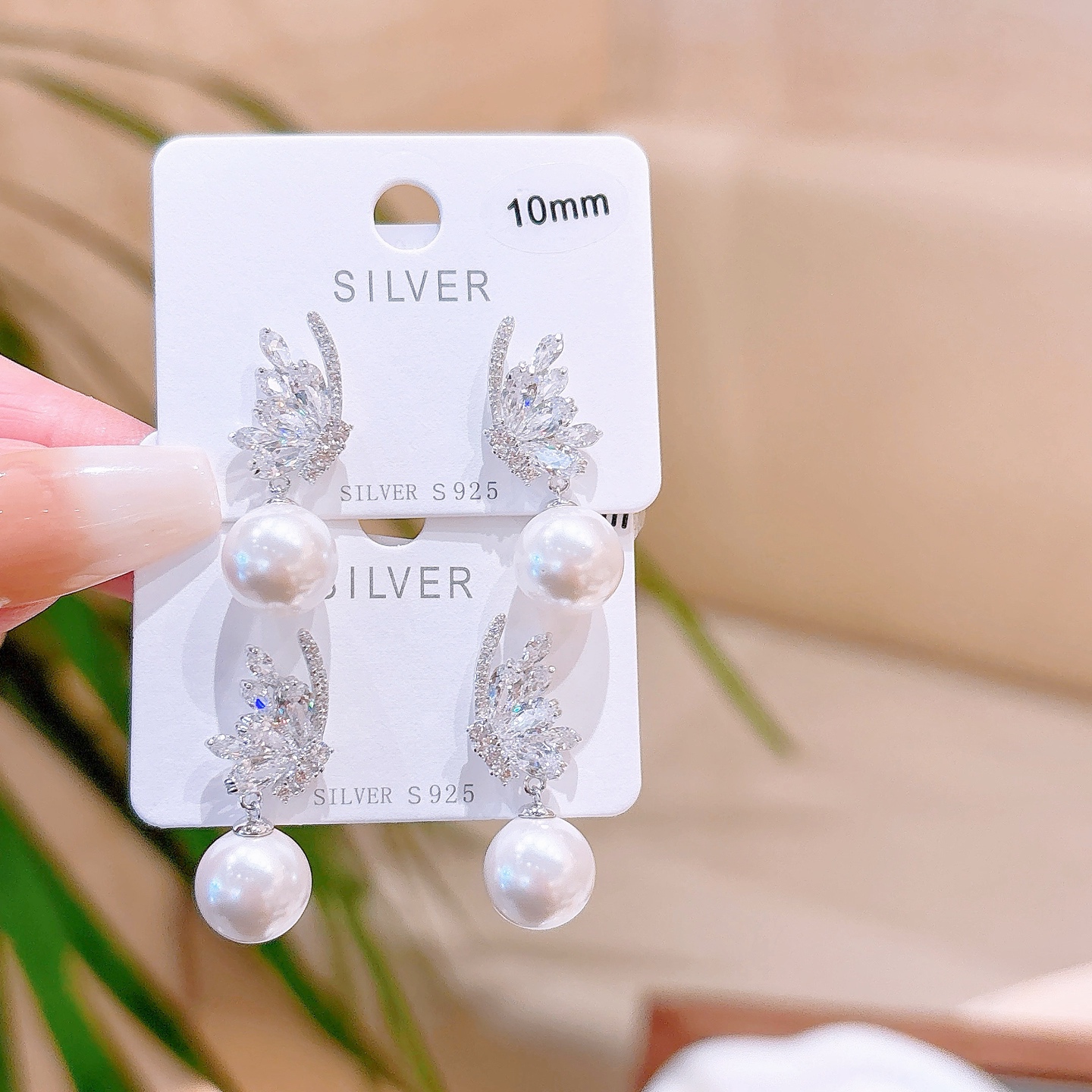 S925 Sterling Silver Earrings Pure Christmas Silver