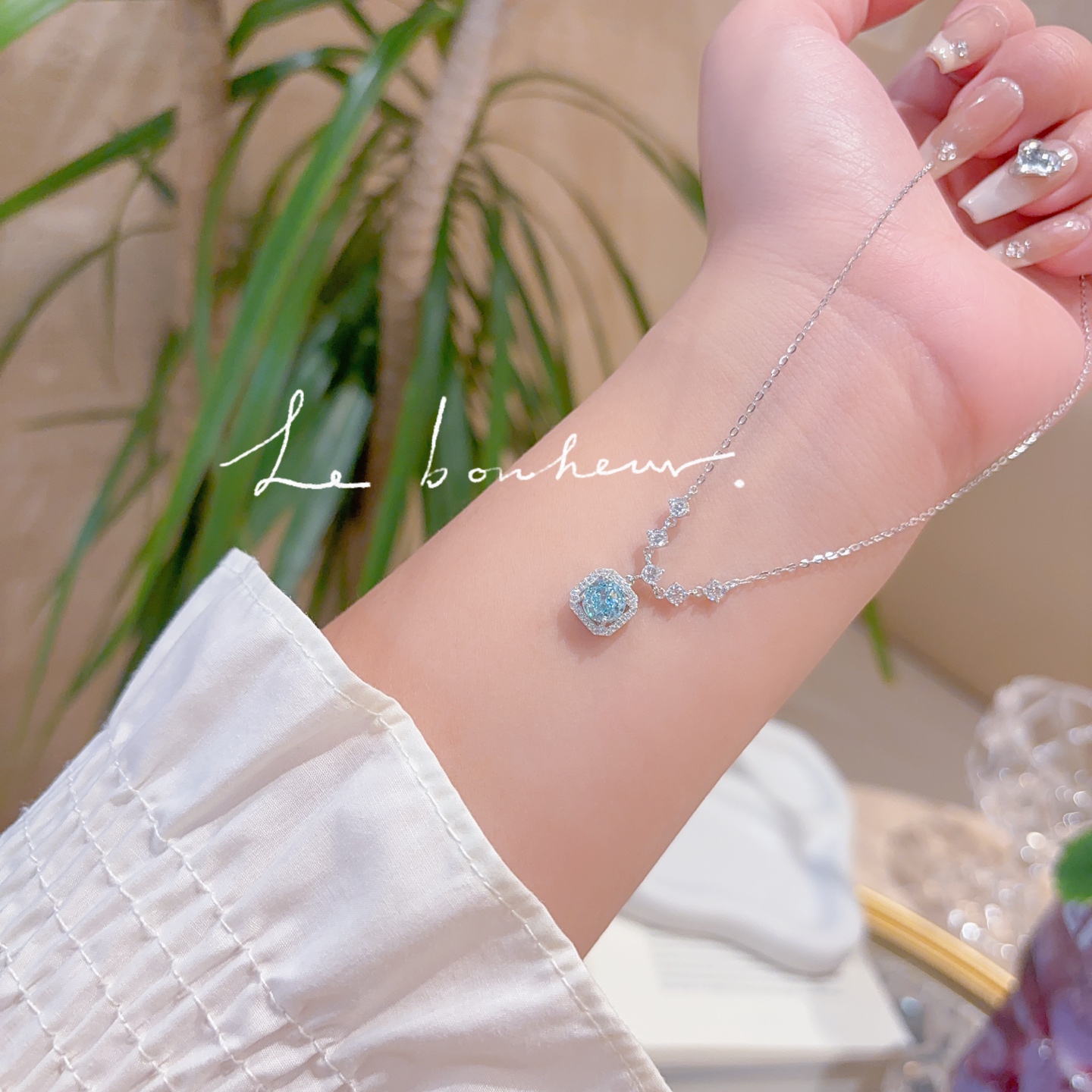 925 Silver High Carbon Diamond Necklace Soft Graduation Silver