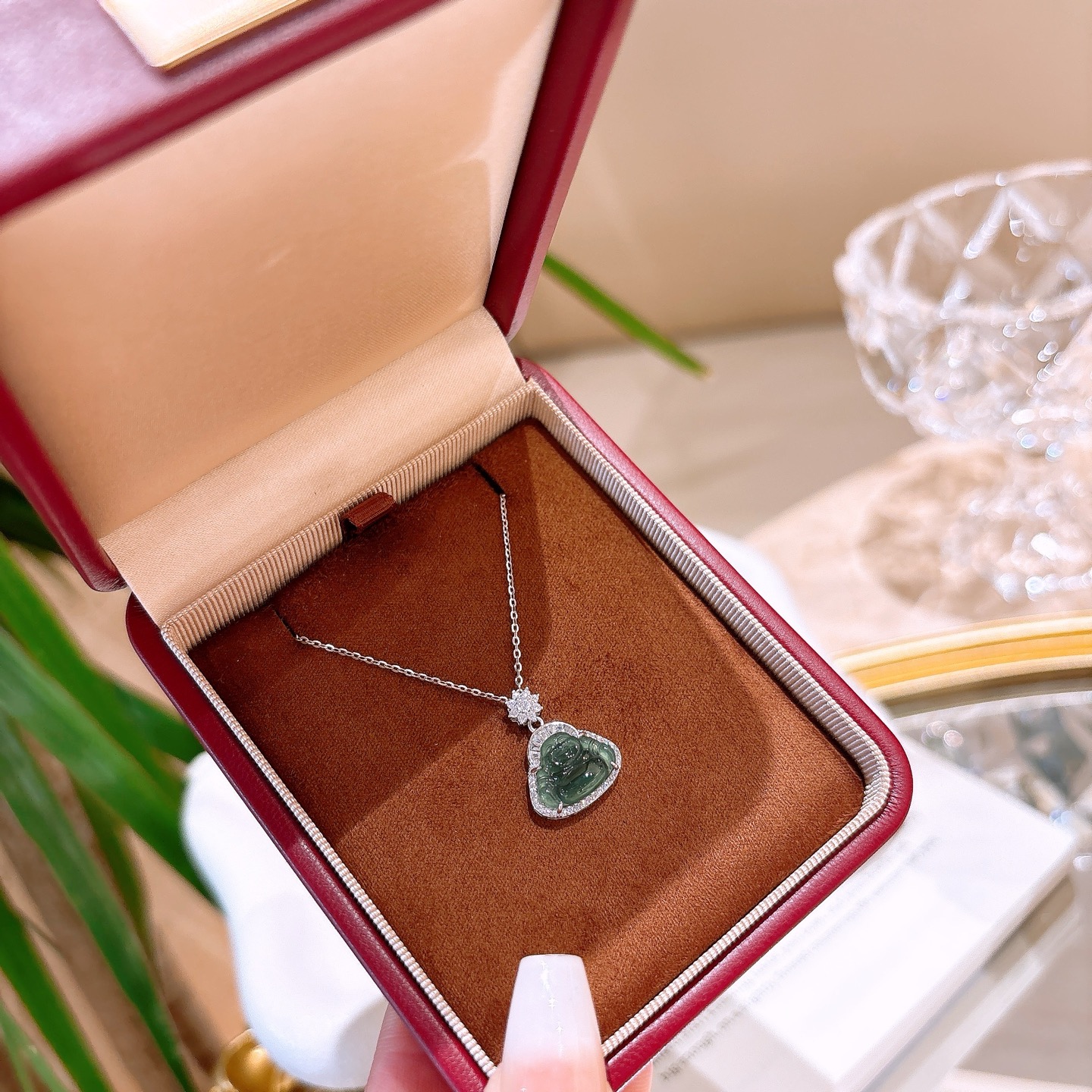 Nickel Free Silver Jadeite Necklace Sweet Date Night Gold