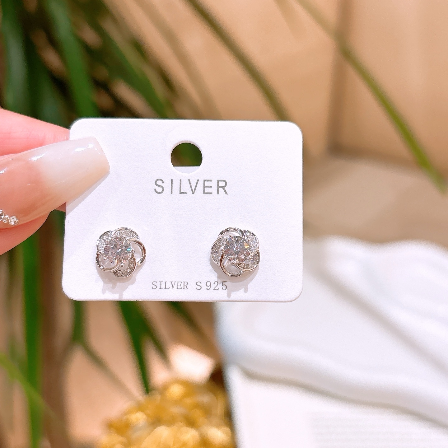 Low Allergy Silver Earrings Korean Style Father's Day Silver