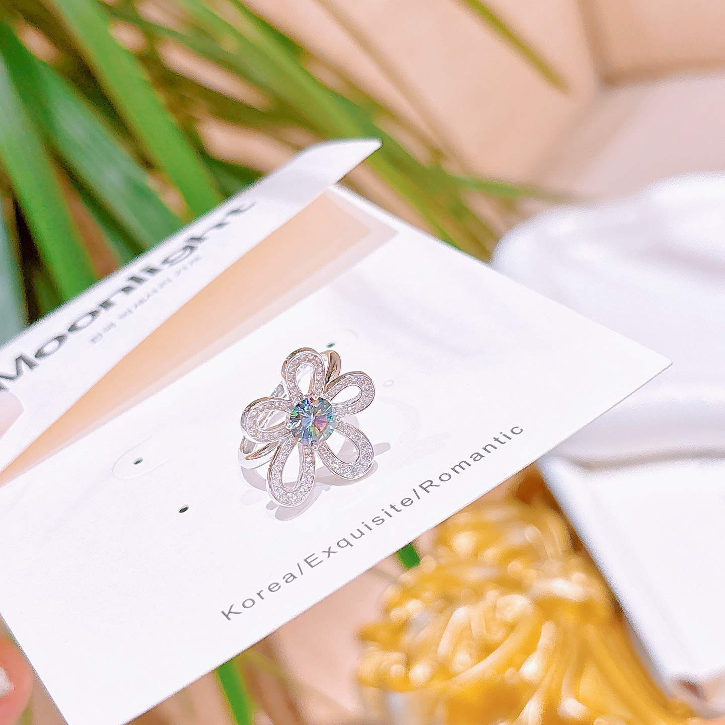 925 Silver Moissanite Ring Minimalist Valentine's Day Gold