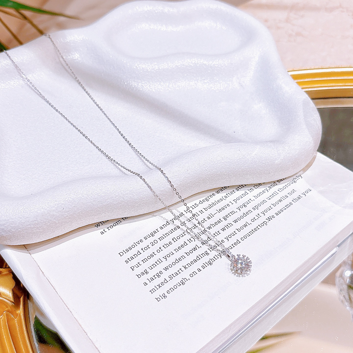 Solid Silver Moissanite Necklace Dainty Proposal Silver