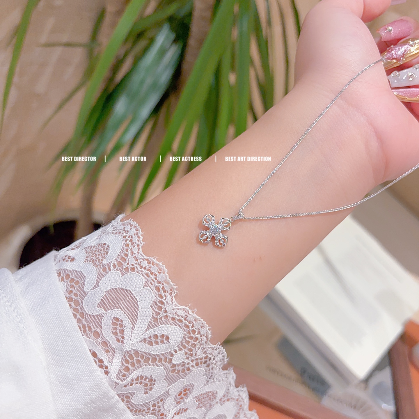 Fine Silver Moissanite Necklace Ethereal Everyday Wear Silver