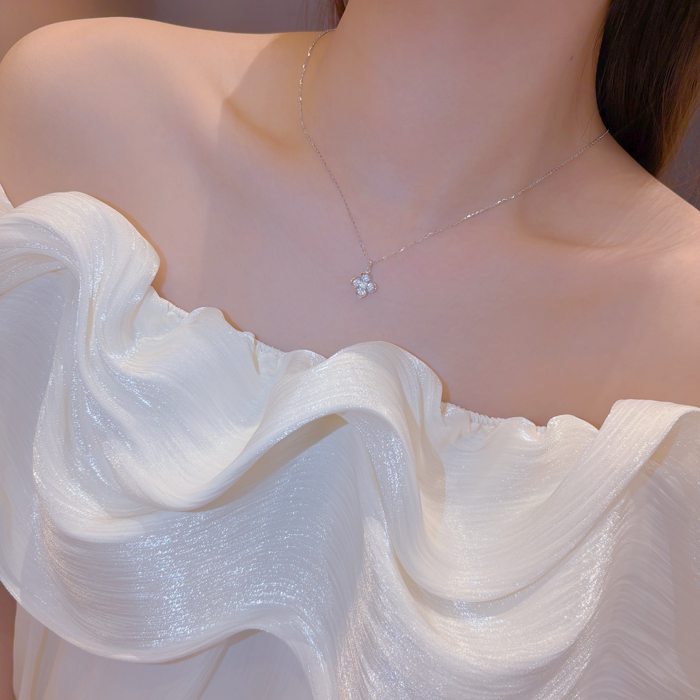 S925 Sterling Silver Moissanite Necklace Chic Confession Gold