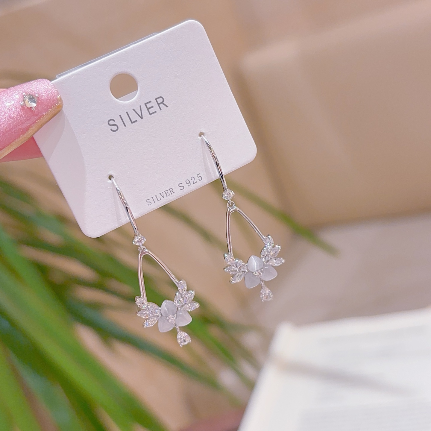 Low Allergy Silver Drop & Thread Earrings Gentle Wedding Registration