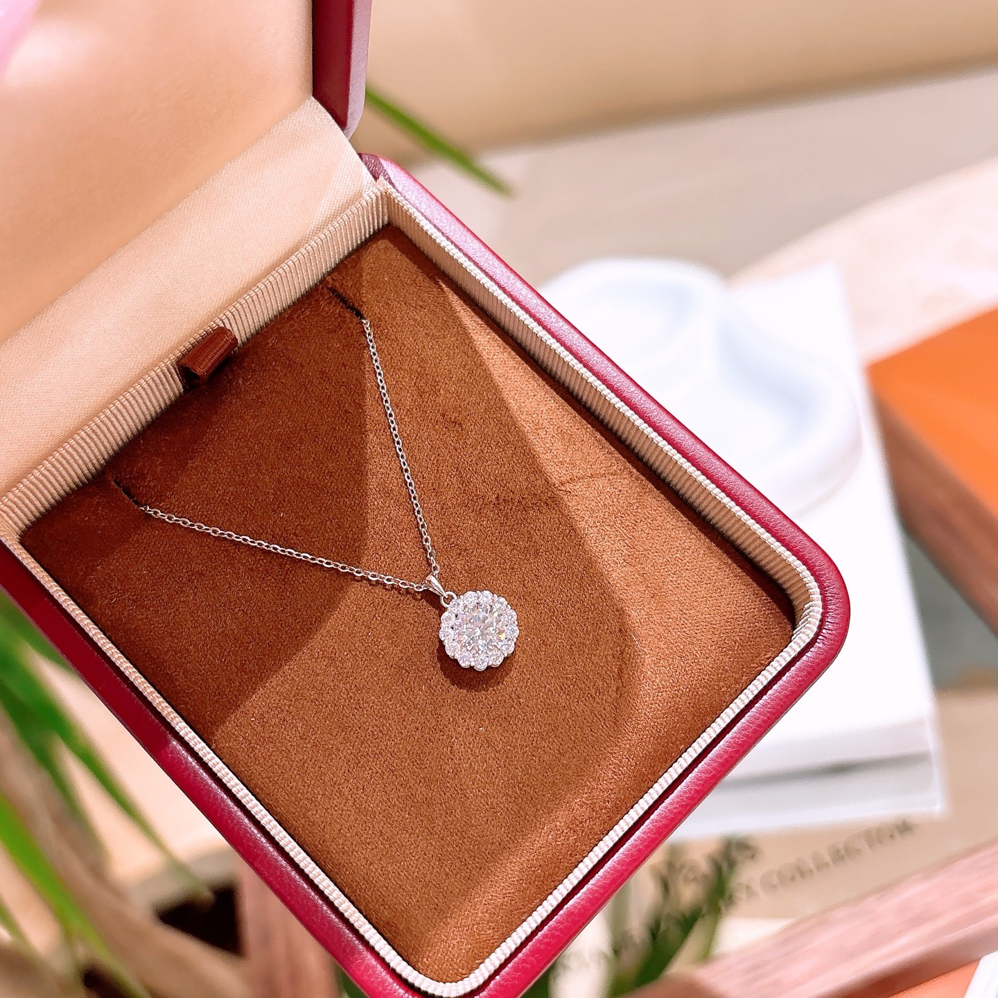 Nickel Free Silver Moissanite Necklace Pure Everyday Wear Silver