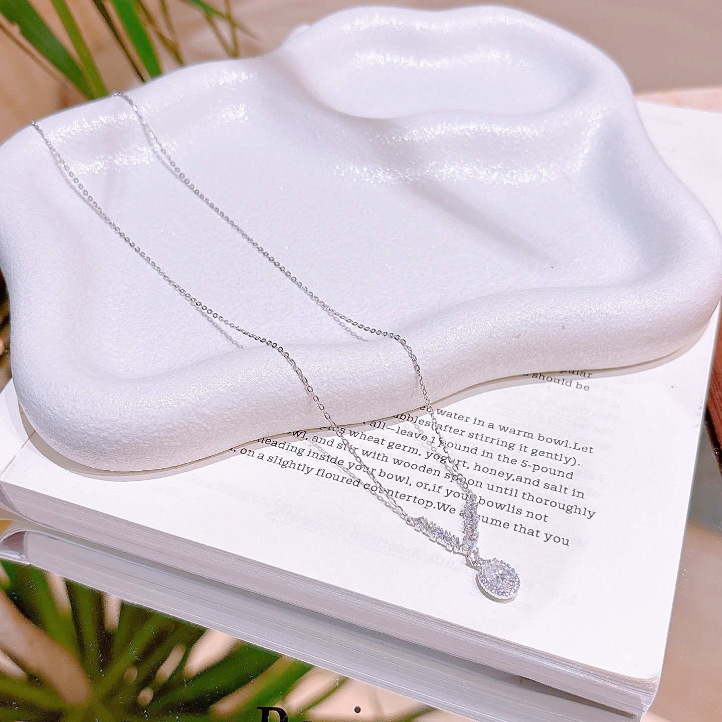 925 Silver Moissanite Necklace Cute Workplace Silver