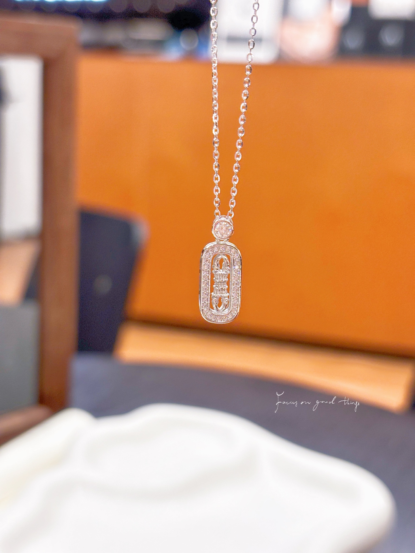 Fine Silver Moissanite Necklace Forest Confession Gold