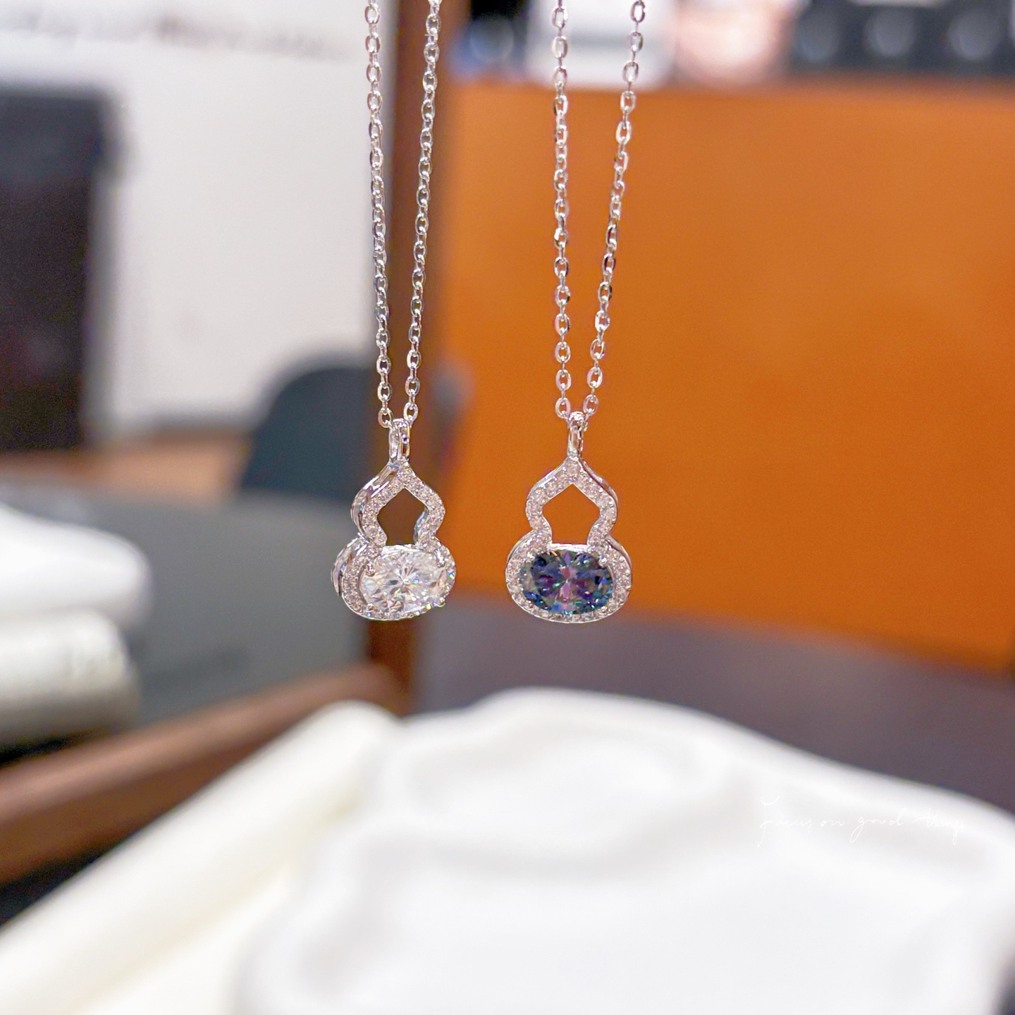 High Polish Silver Moissanite Necklace Intellectual Christmas Gold