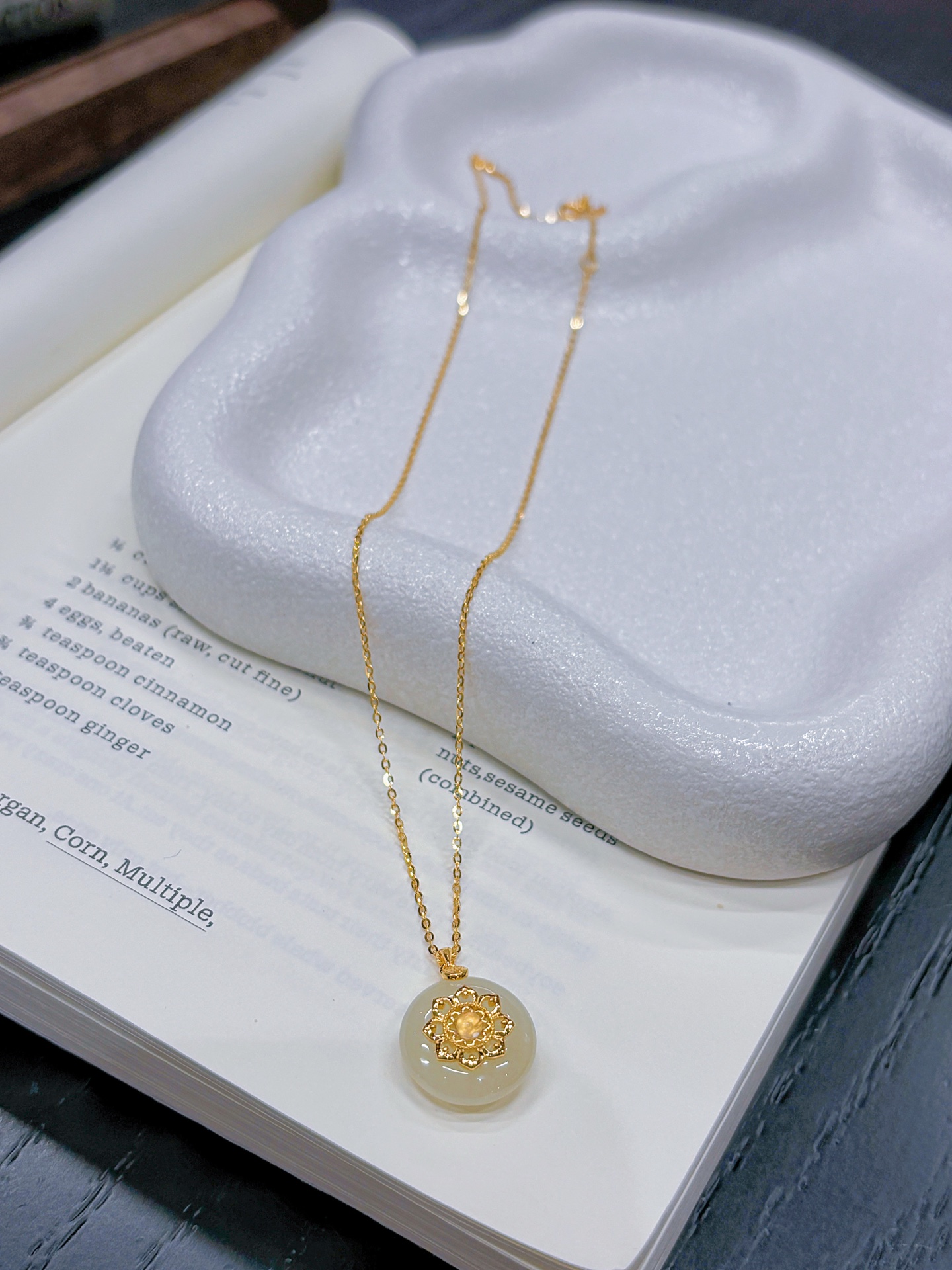 925 Silver Hetian Jade Necklace Light Luxury Date Night Gold