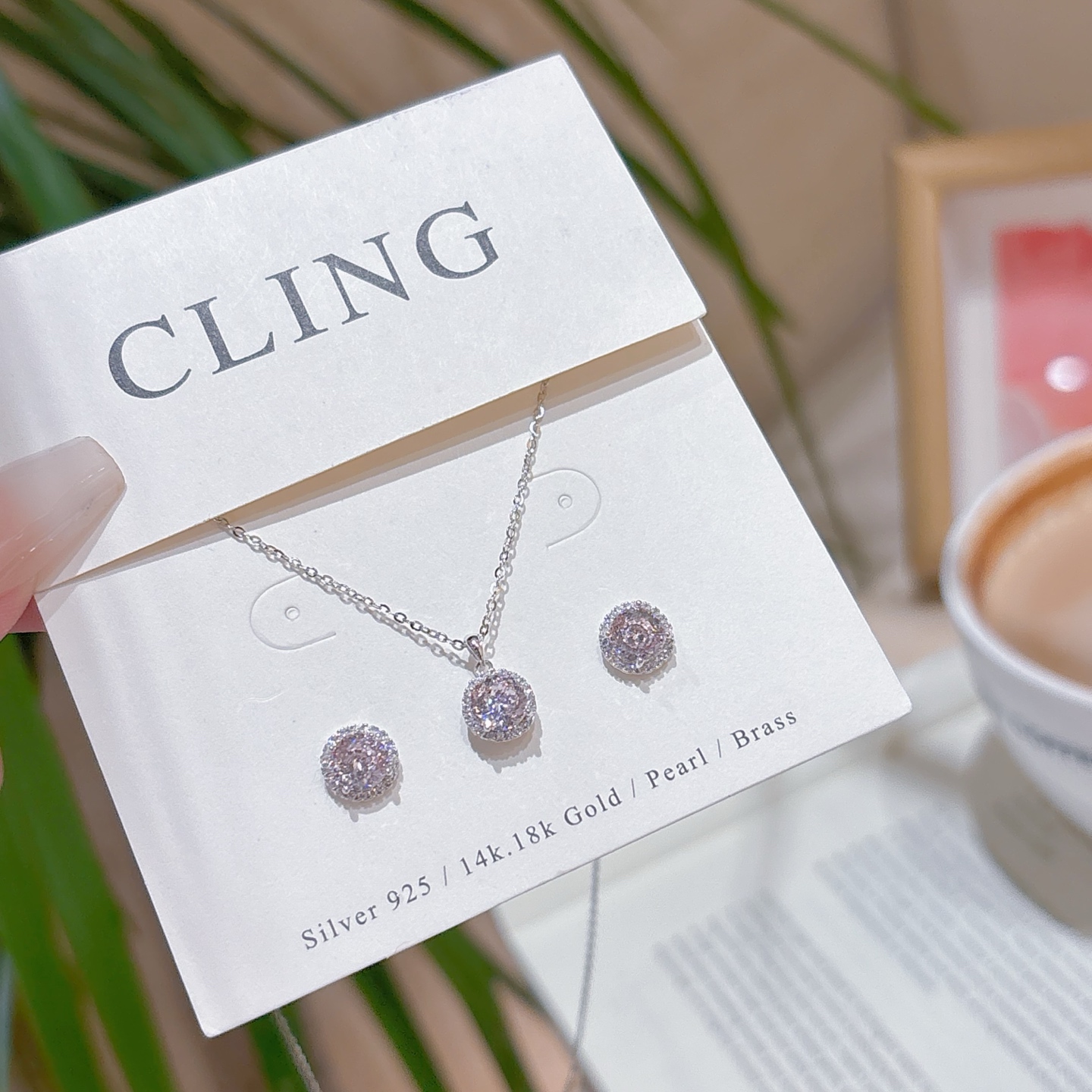 Nickel Free Silver Earrings & Necklace Set Lively Christmas Gold