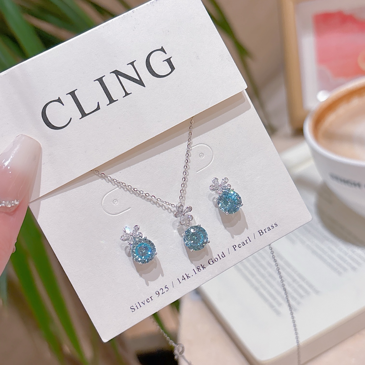 Fine Silver Earrings & Necklace Set Cute Proposal Silver