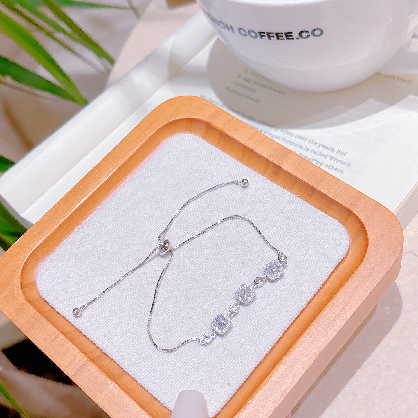 Solid Silver Moissanite Bracelet Dainty Wedding Favor Gold