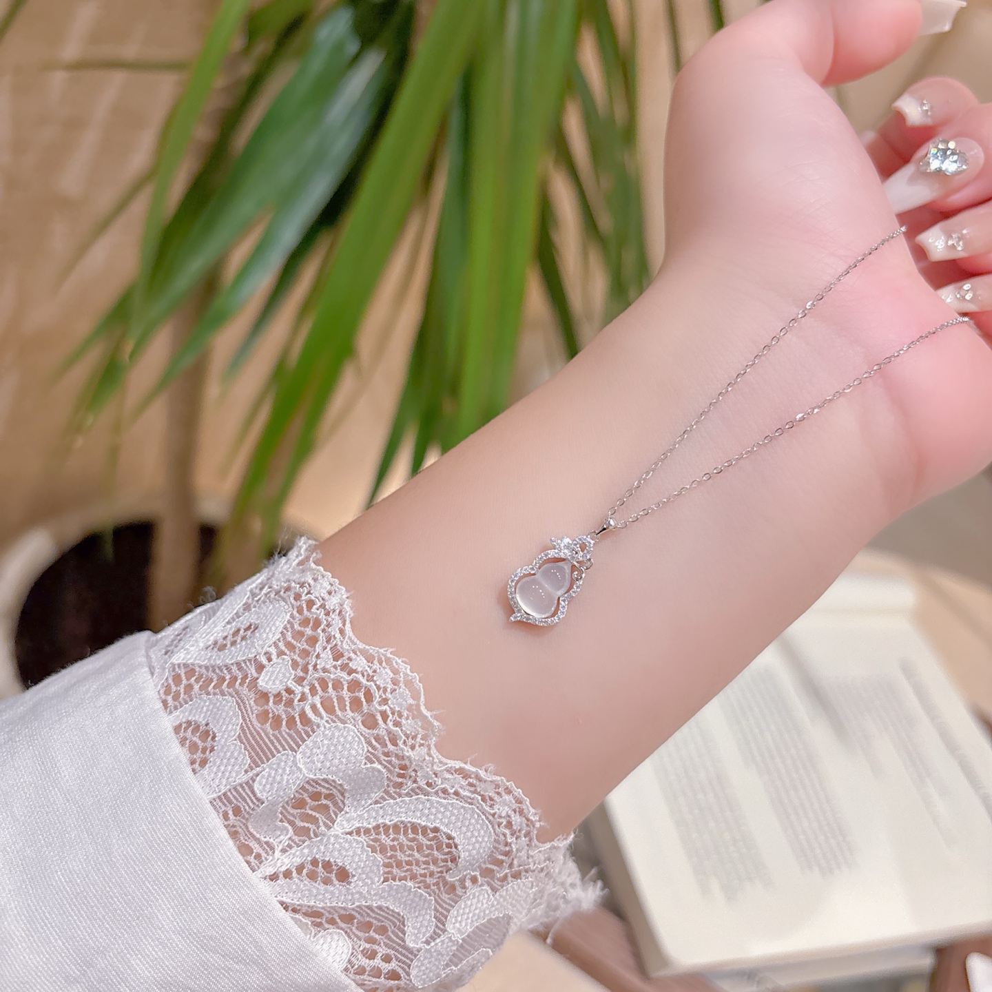 幻想的高品質シルバーネックレスゴールド クリスマス