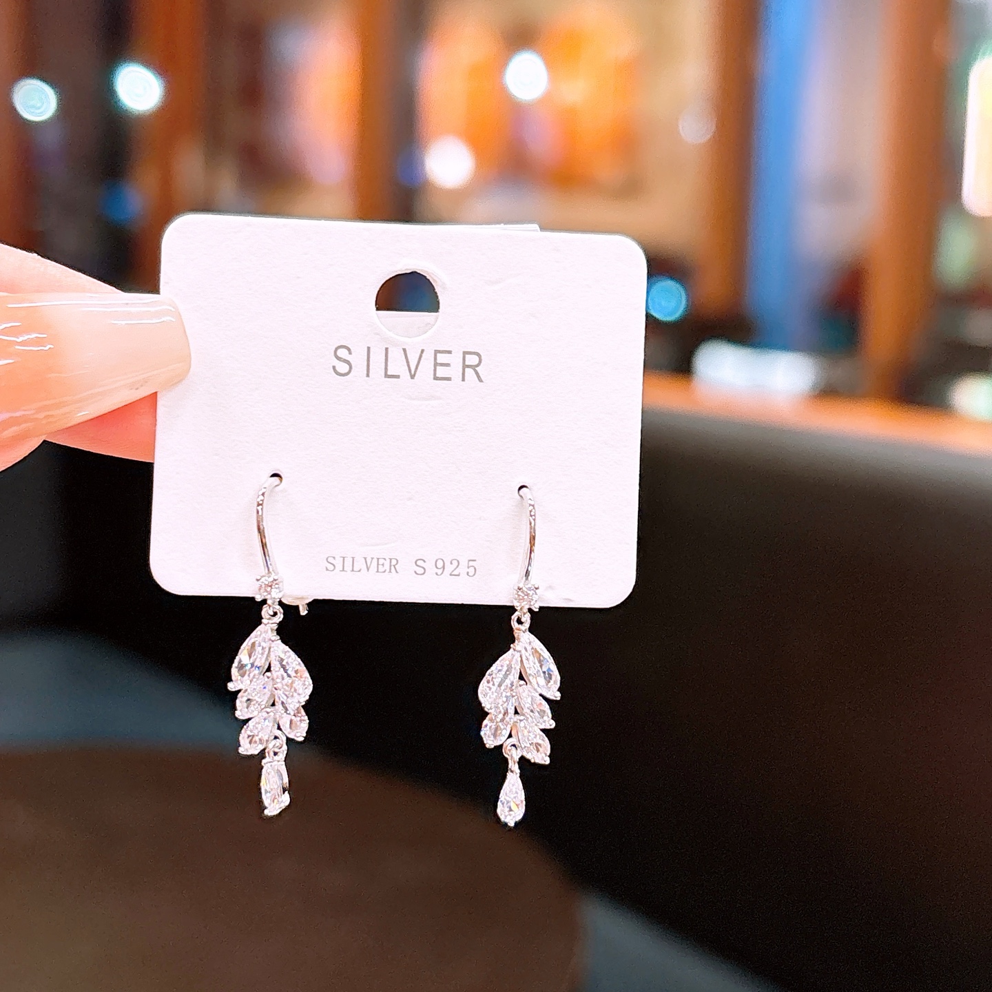 Hypoallergenic Silver Drop & Thread Earrings Ultra Minimal Housewarming