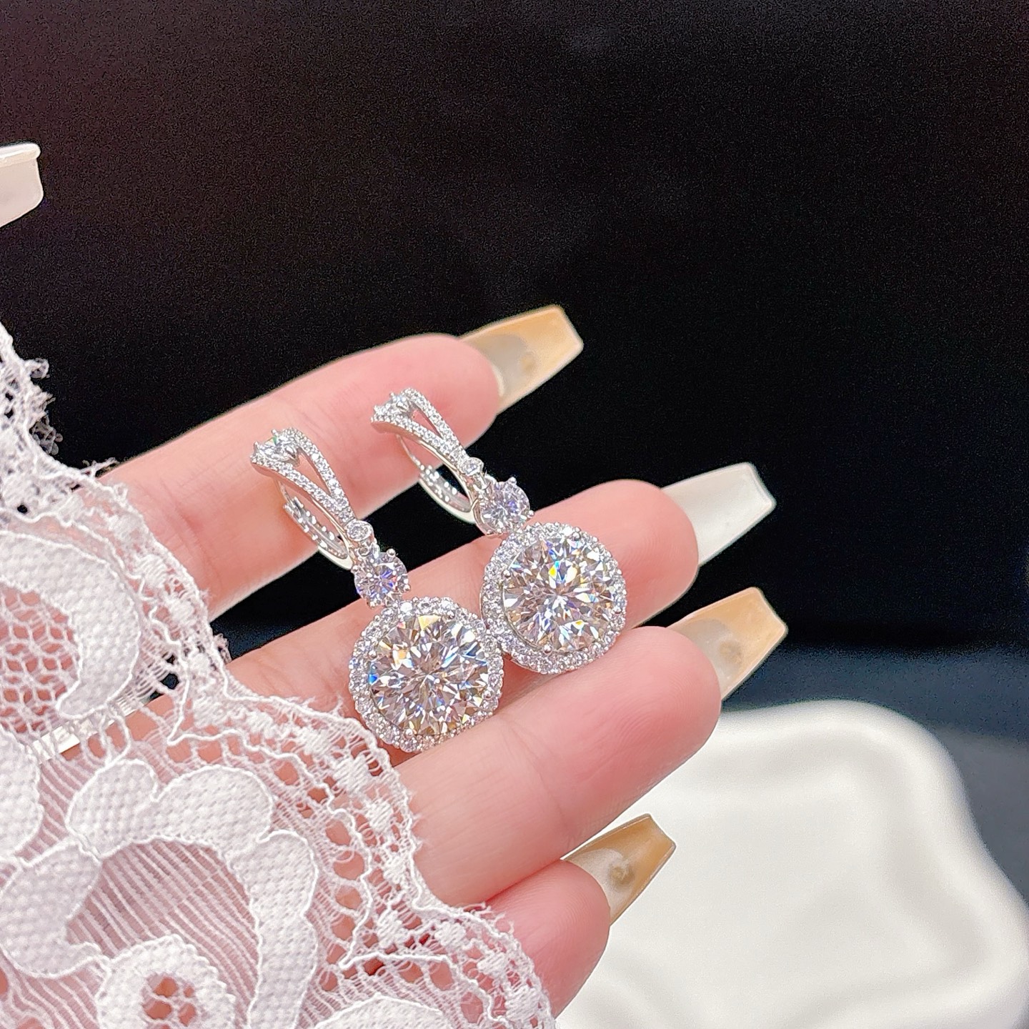 Fine Silver Moissanite Ear Cuffs Ultra Minimal Party Gold