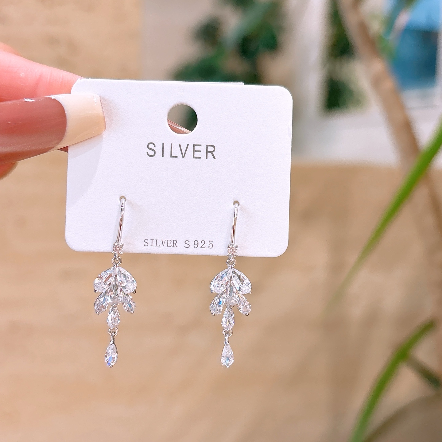 925 Silver Drop & Thread Earrings Ins Style Birthday Gold