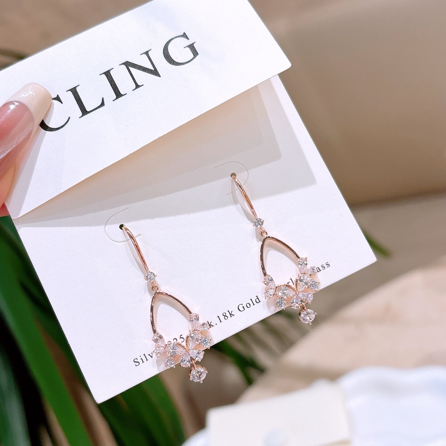 Solid Silver Drop & Thread Earrings Ethereal Graduation Silver