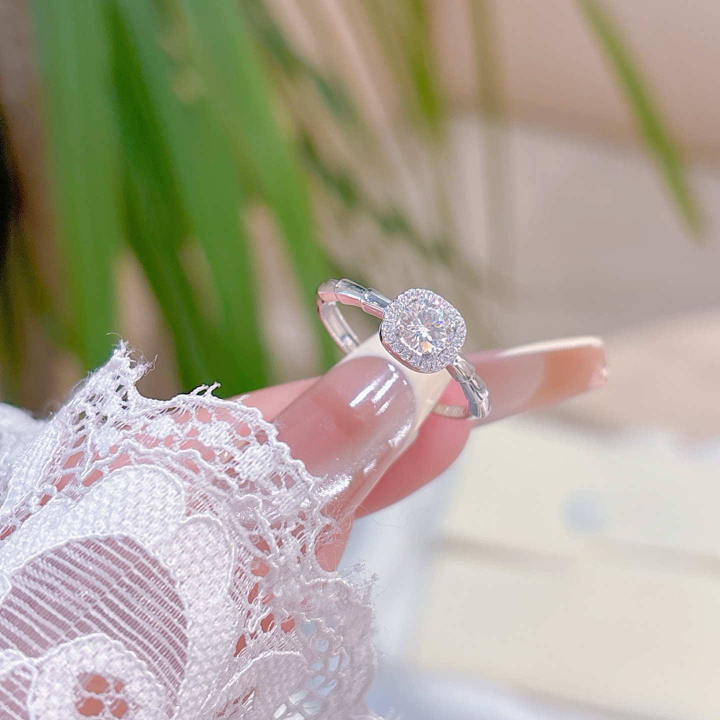 Low Allergy Silver Moissanite Ring Soft Annual Party Gold