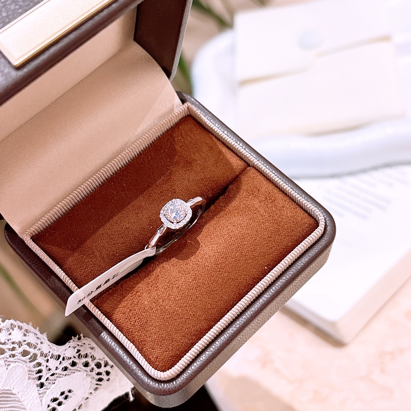 Hypoallergenic Silver Moissanite Ring Sweet & Cool Gift for Her Gold